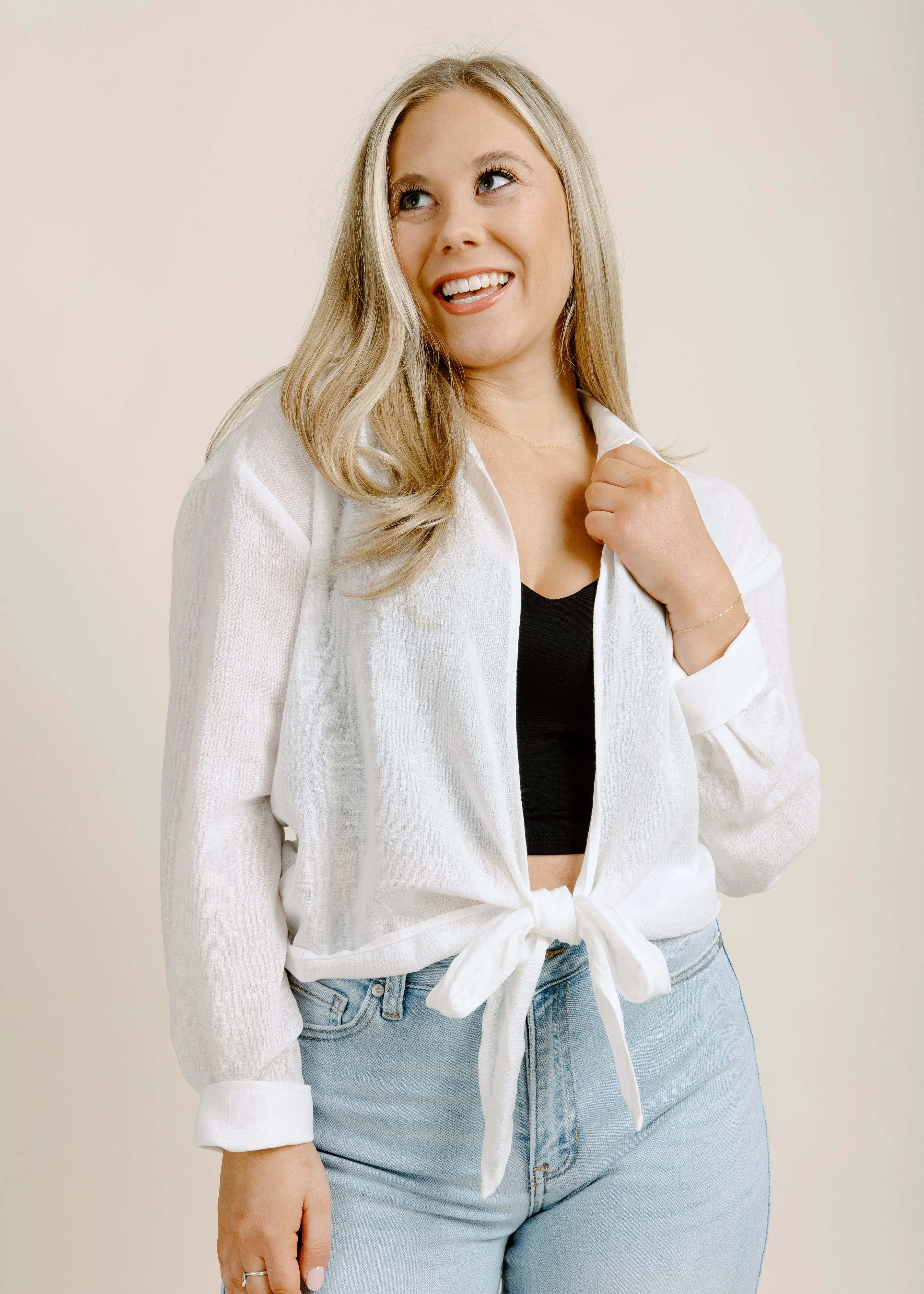 Jolene Front Tie - White sold by Vinnie Louise