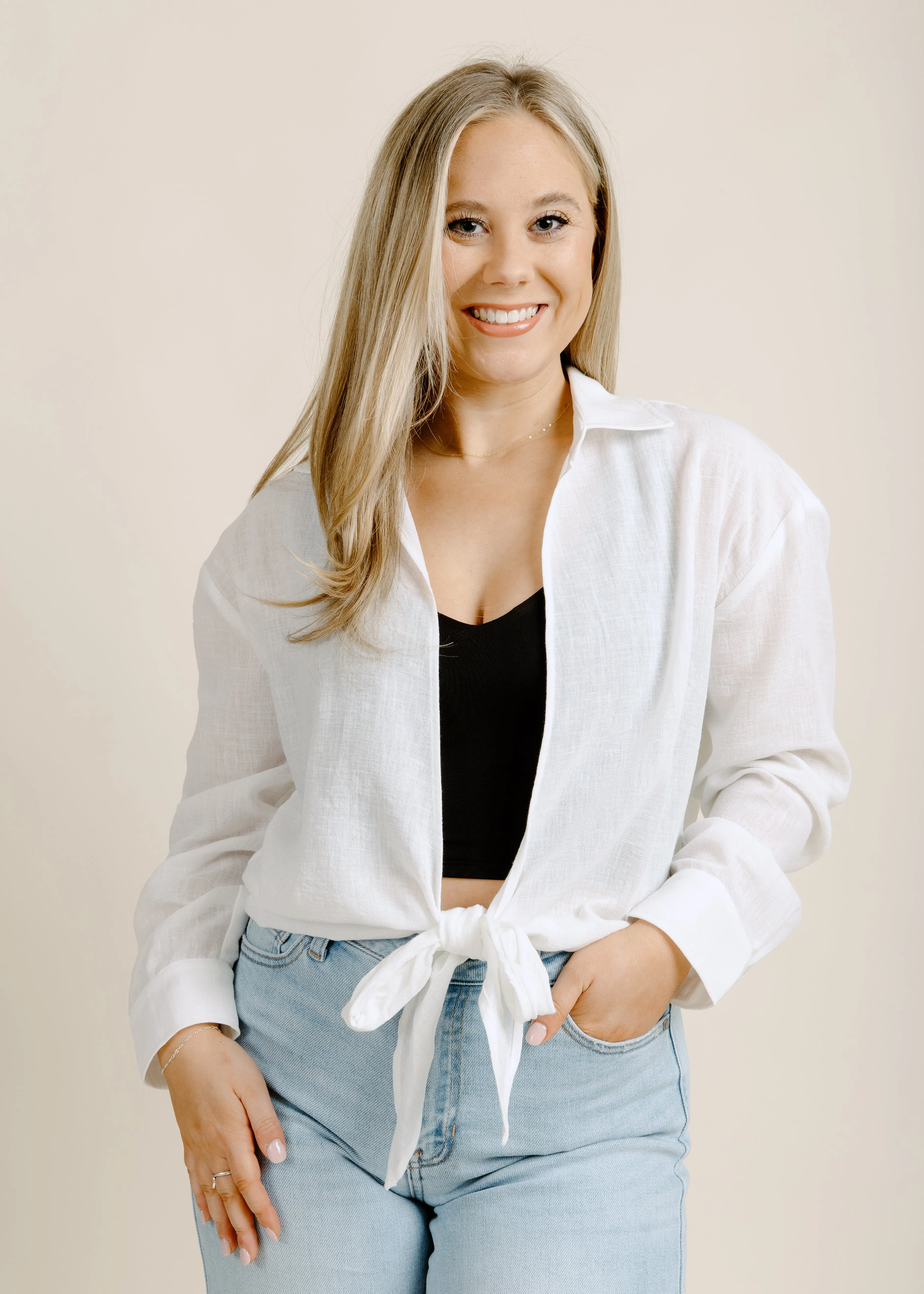 Jolene Front Tie - White sold by Vinnie Louise product image thumbnail 2