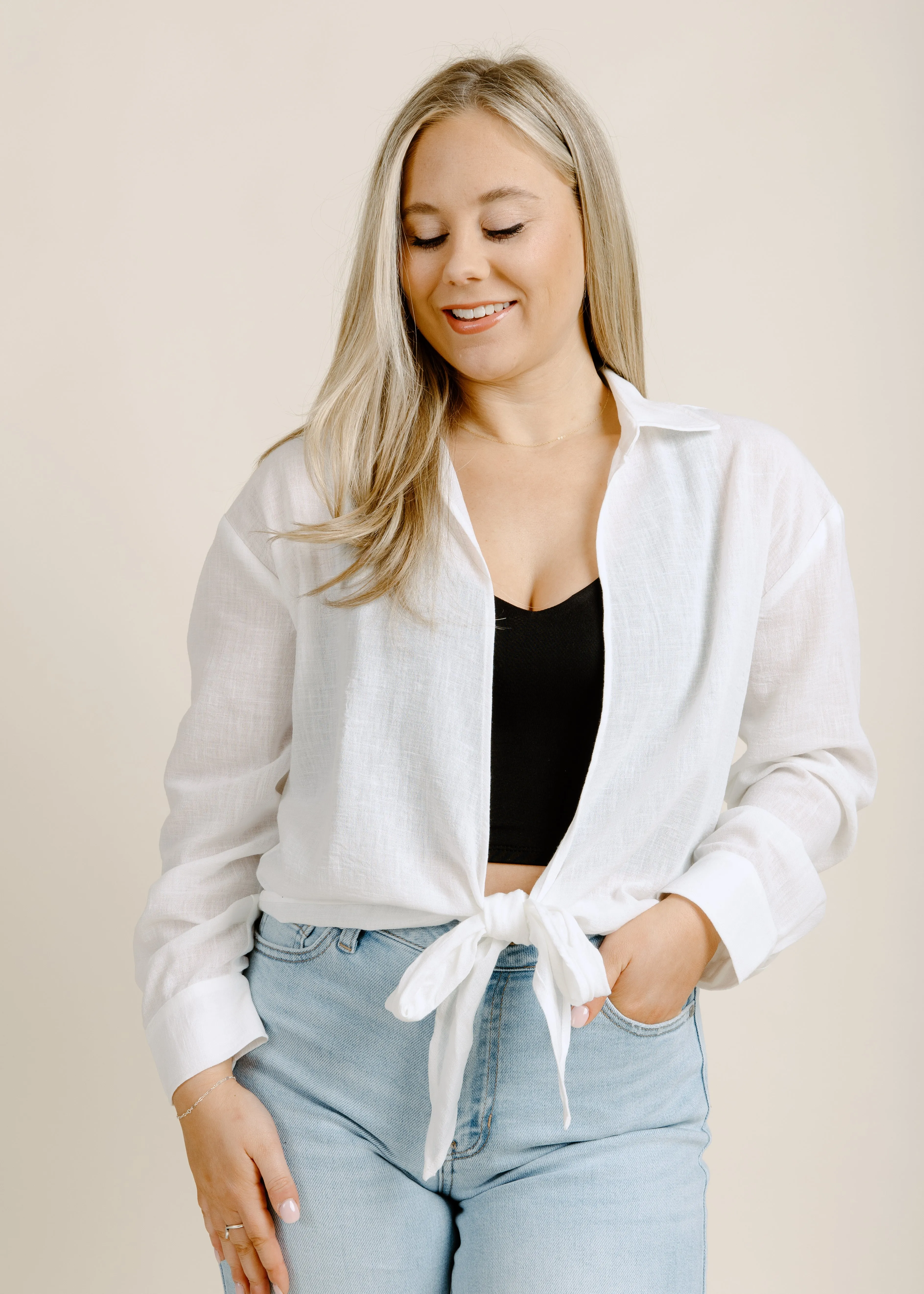 Jolene Front Tie - White sold by Vinnie Louise product image thumbnail 5