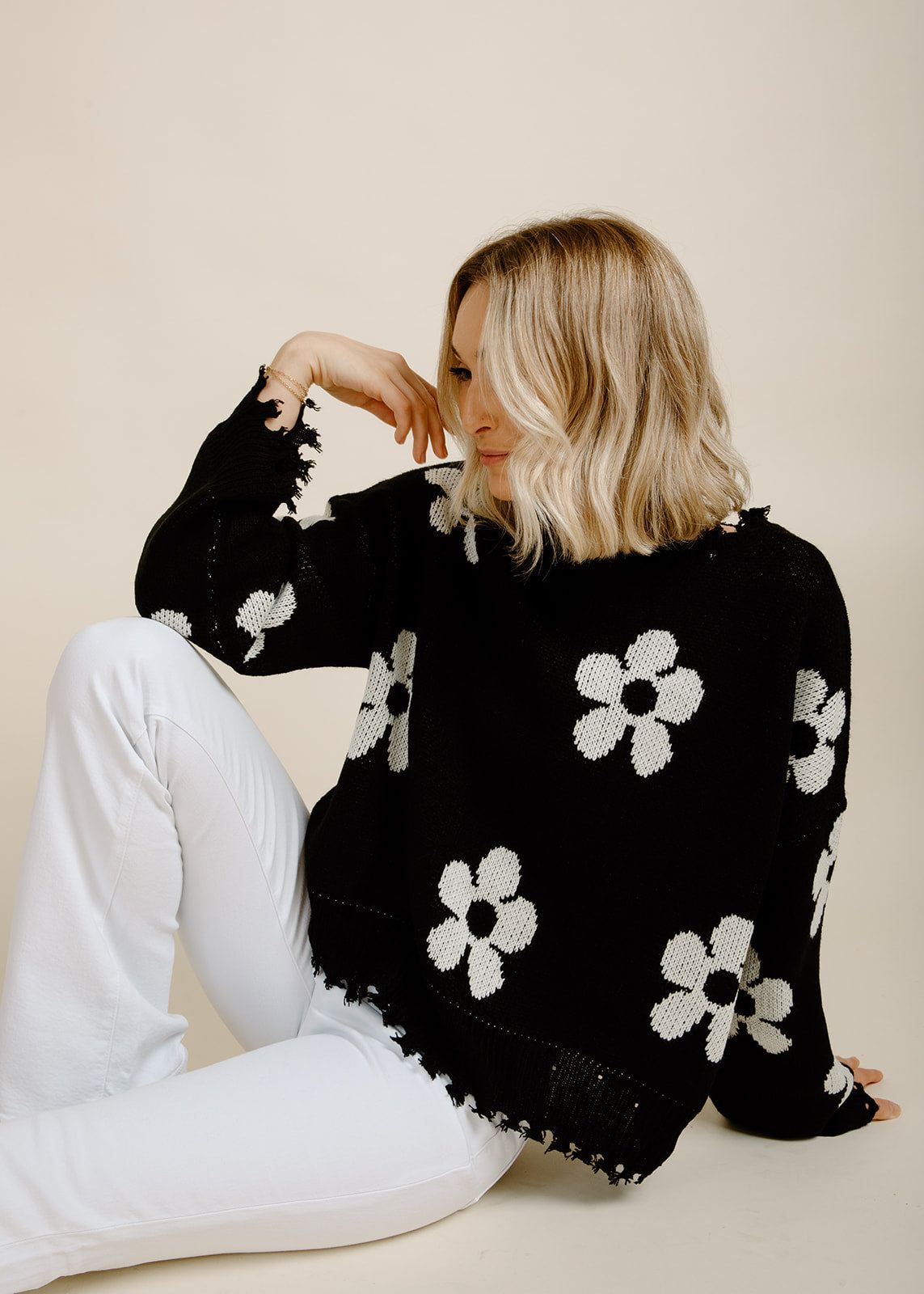 Flower Power Sweater - Black sold by Vinnie Louise