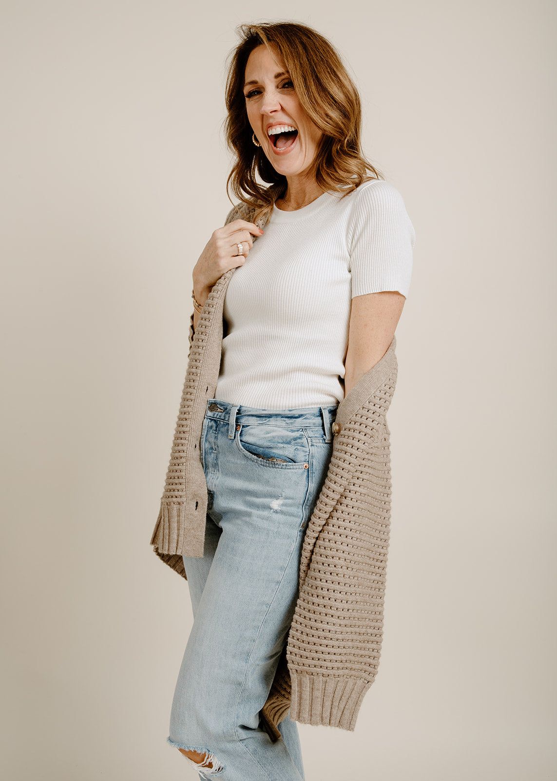 Lorelai Cardigan - Tan sold by Vinnie Louise product image thumbnail 2