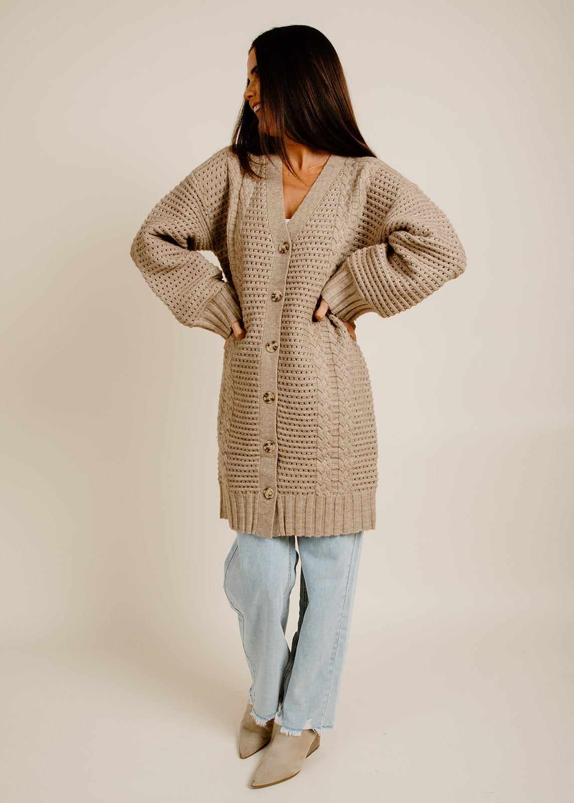 Lorelai Cardigan - Tan sold by Vinnie Louise product image thumbnail 3
