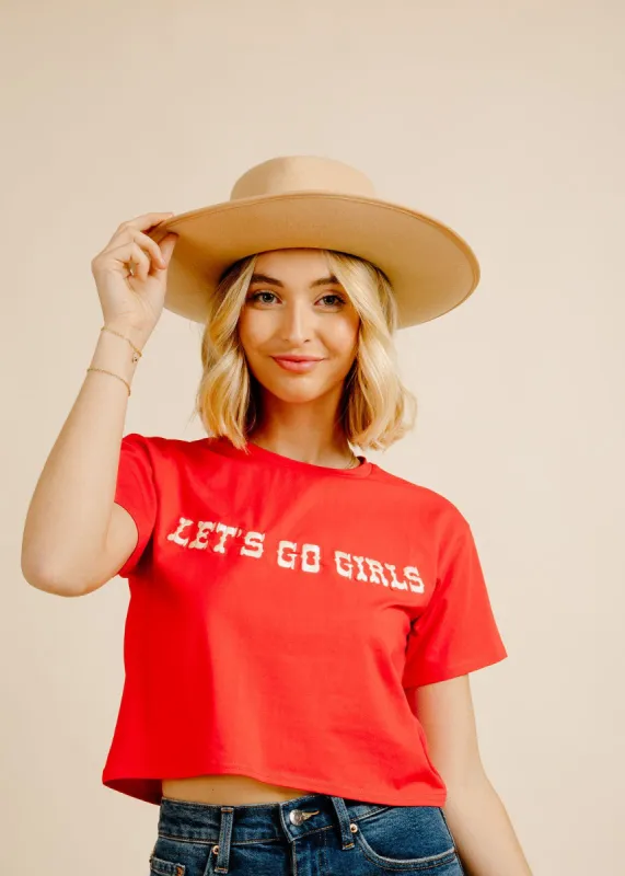 Let's Go Girls Embroidered Tee - Red sold by Vinnie Louise