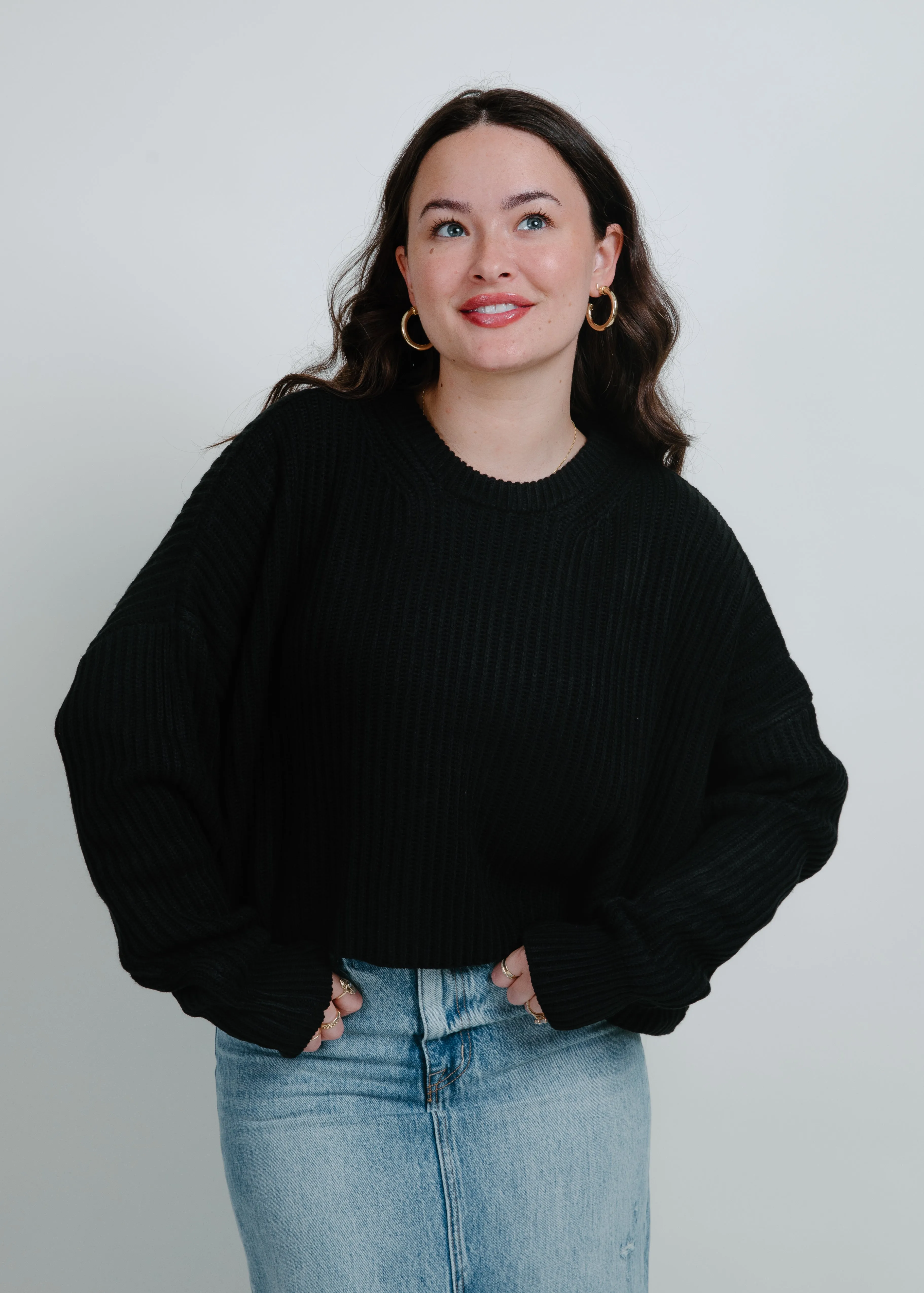 Sweet Ribbed Cropped Sweater - Black sold by Vinnie Louise product image thumbnail 4