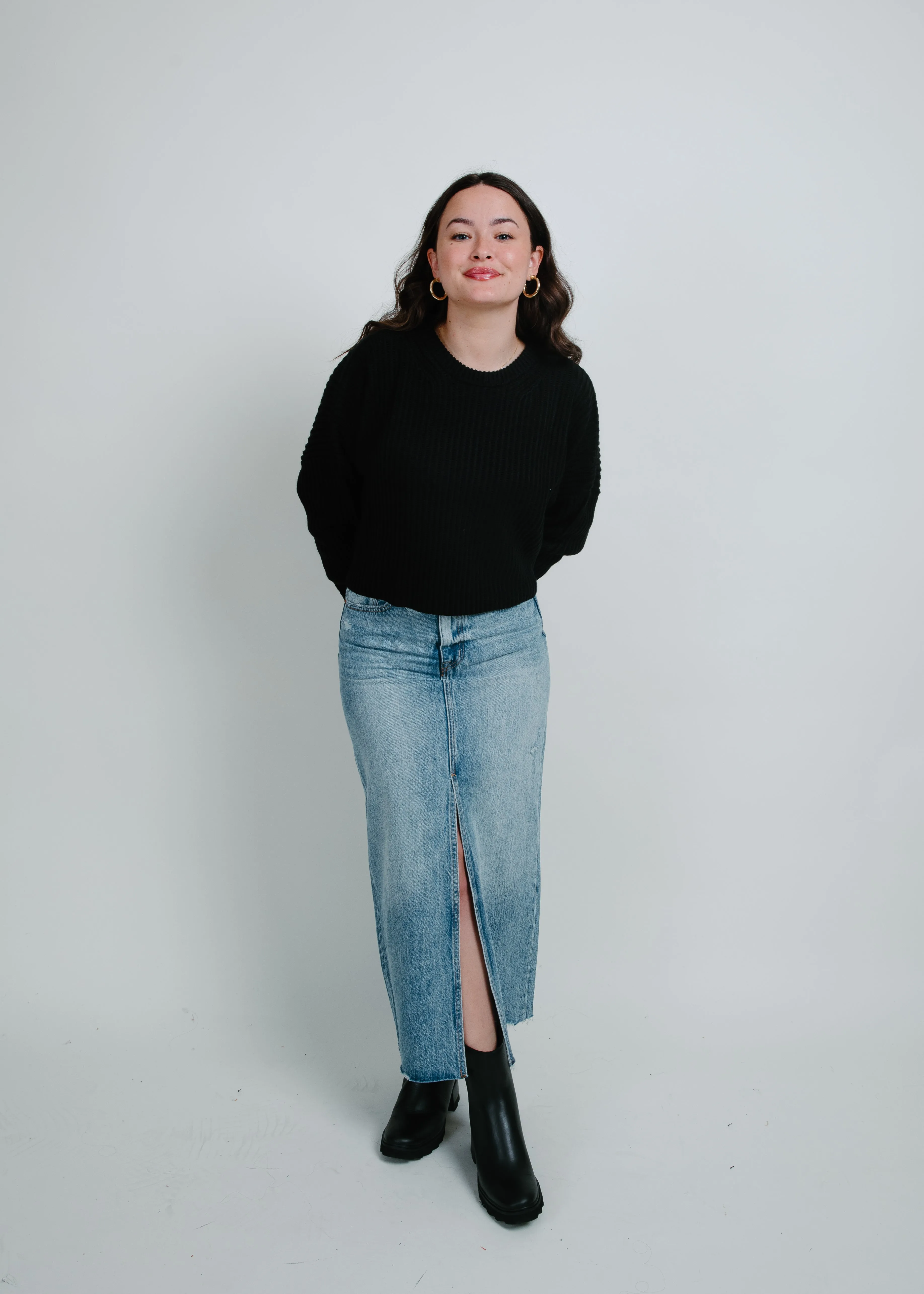 Sweet Ribbed Cropped Sweater - Black sold by Vinnie Louise product image thumbnail 3