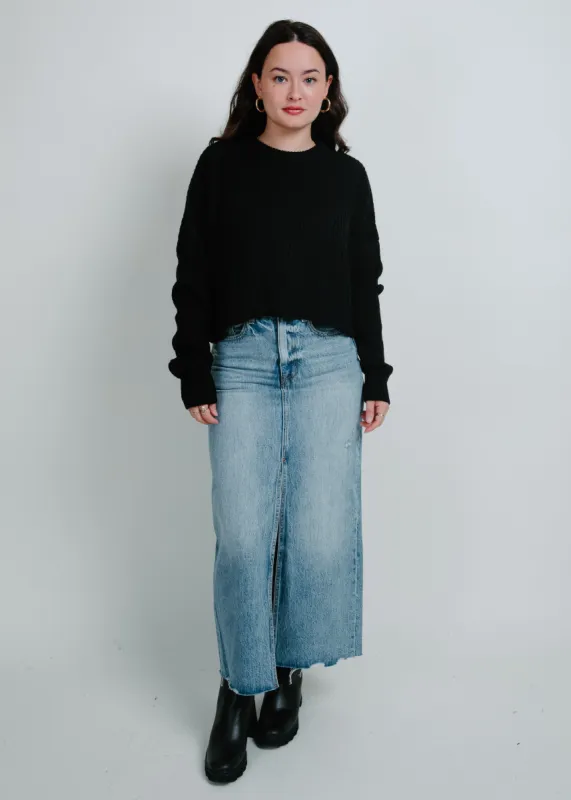 Sweet Ribbed Cropped Sweater - Black sold by Vinnie Louise