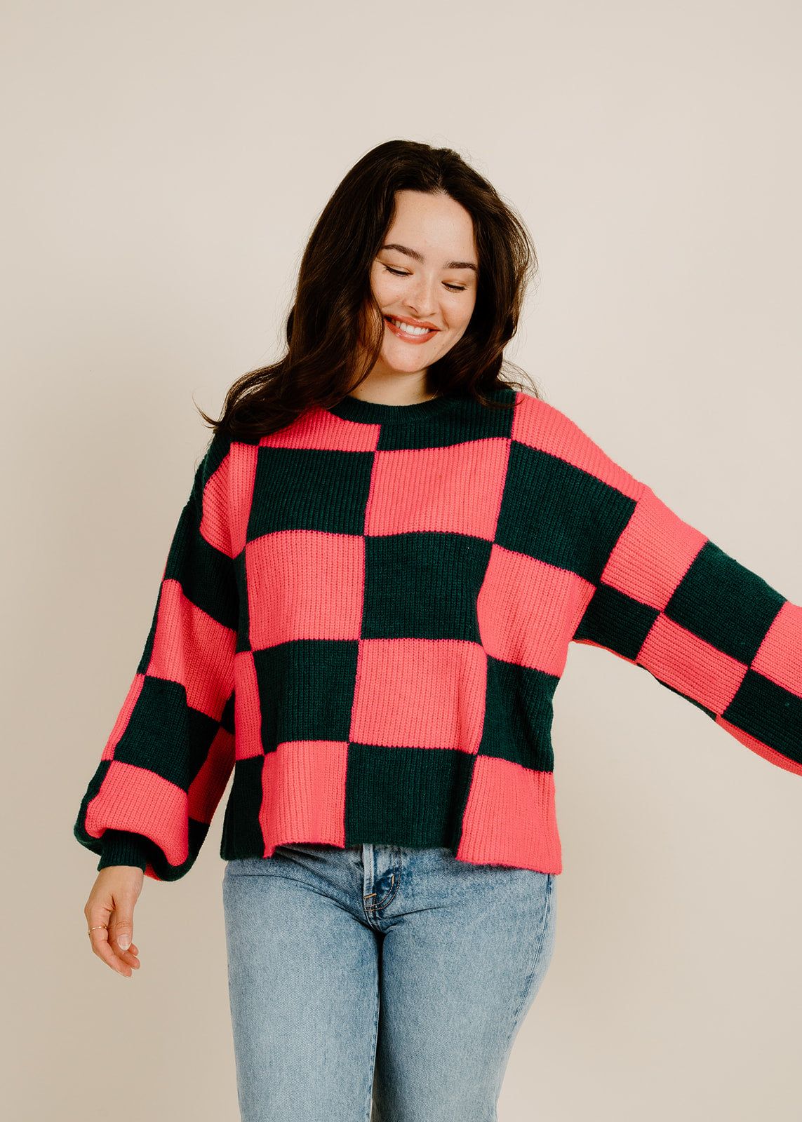 Leonora Pullover - Green Pink sold by Vinnie Louise product image thumbnail 2