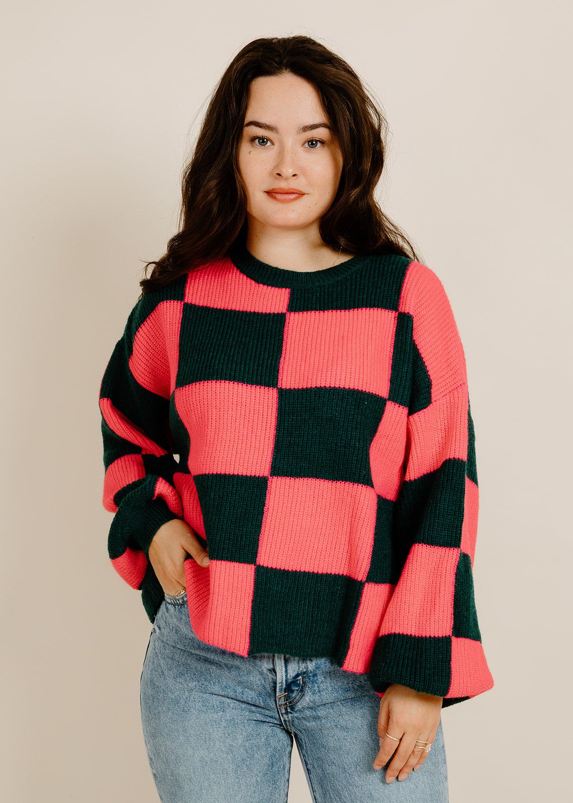 Leonora Pullover - Green Pink sold by Vinnie Louise product image thumbnail 3