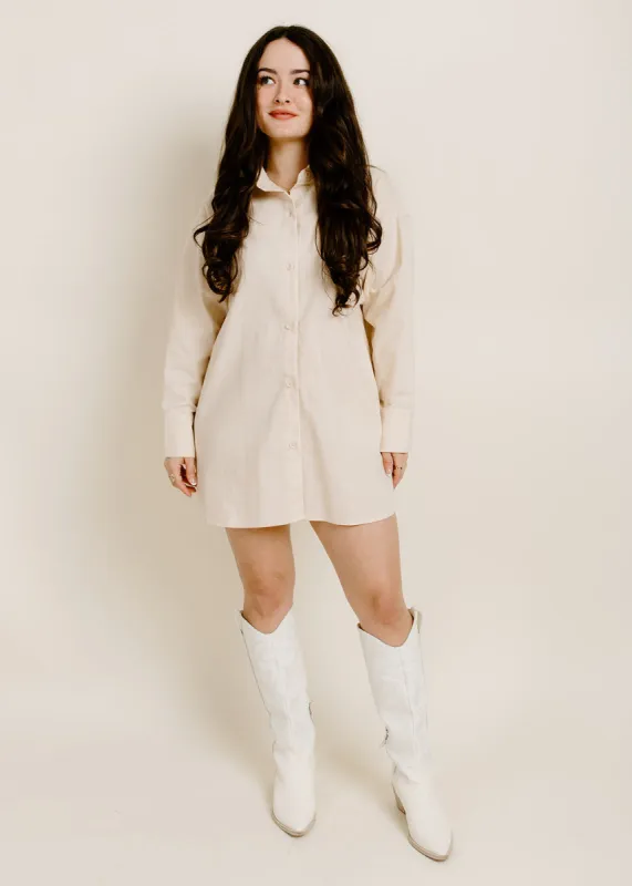 Layla Shirt Dress - Taupe sold by Vinnie Louise