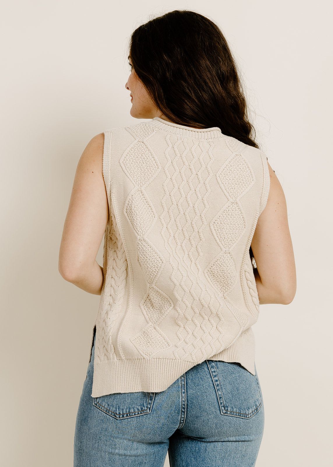 Cary Sweater Vest - Ecru sold by Vinnie Louise product image thumbnail 3