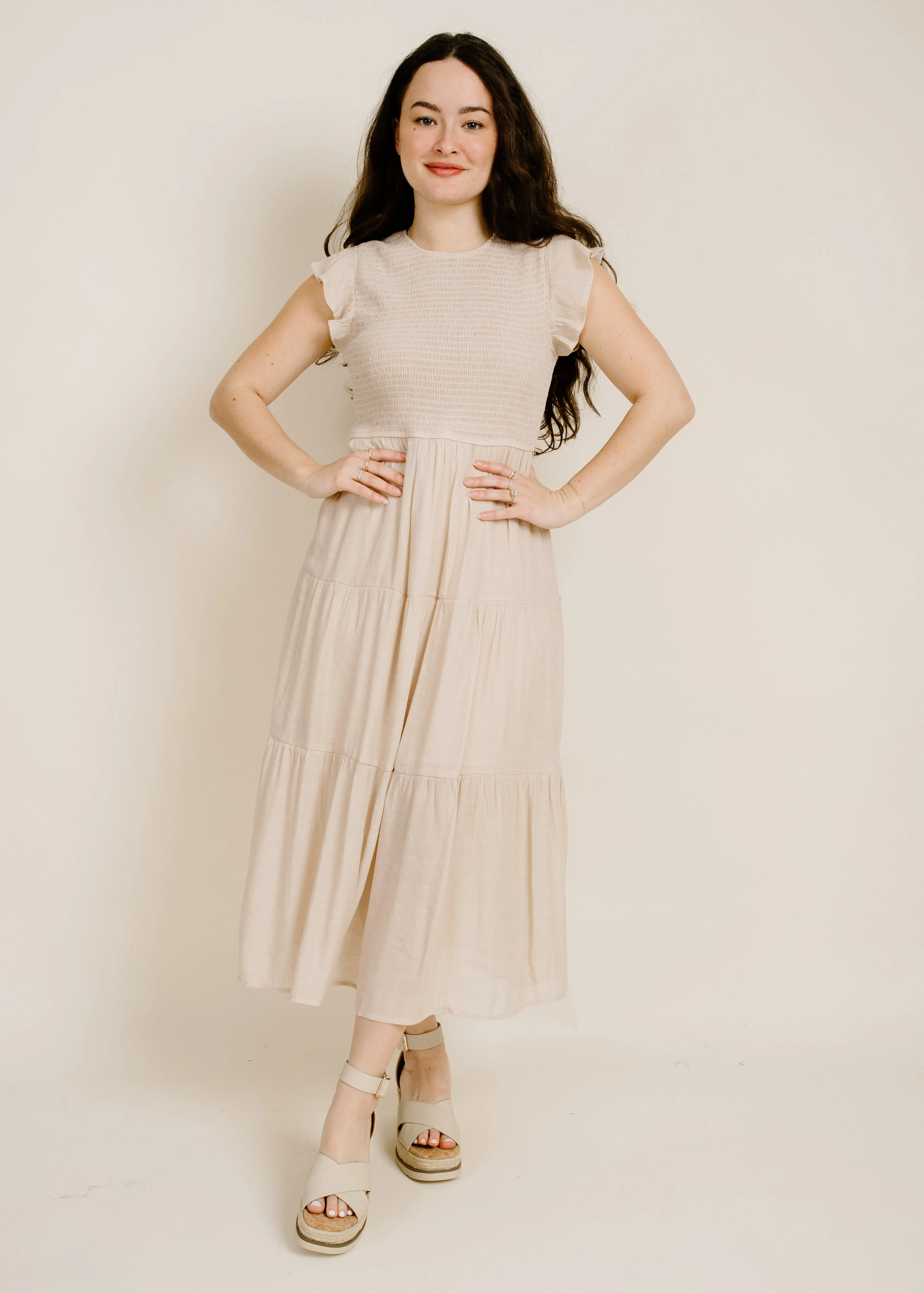 Faye Midi Dress - Beige sold by Vinnie Louise product image thumbnail 2