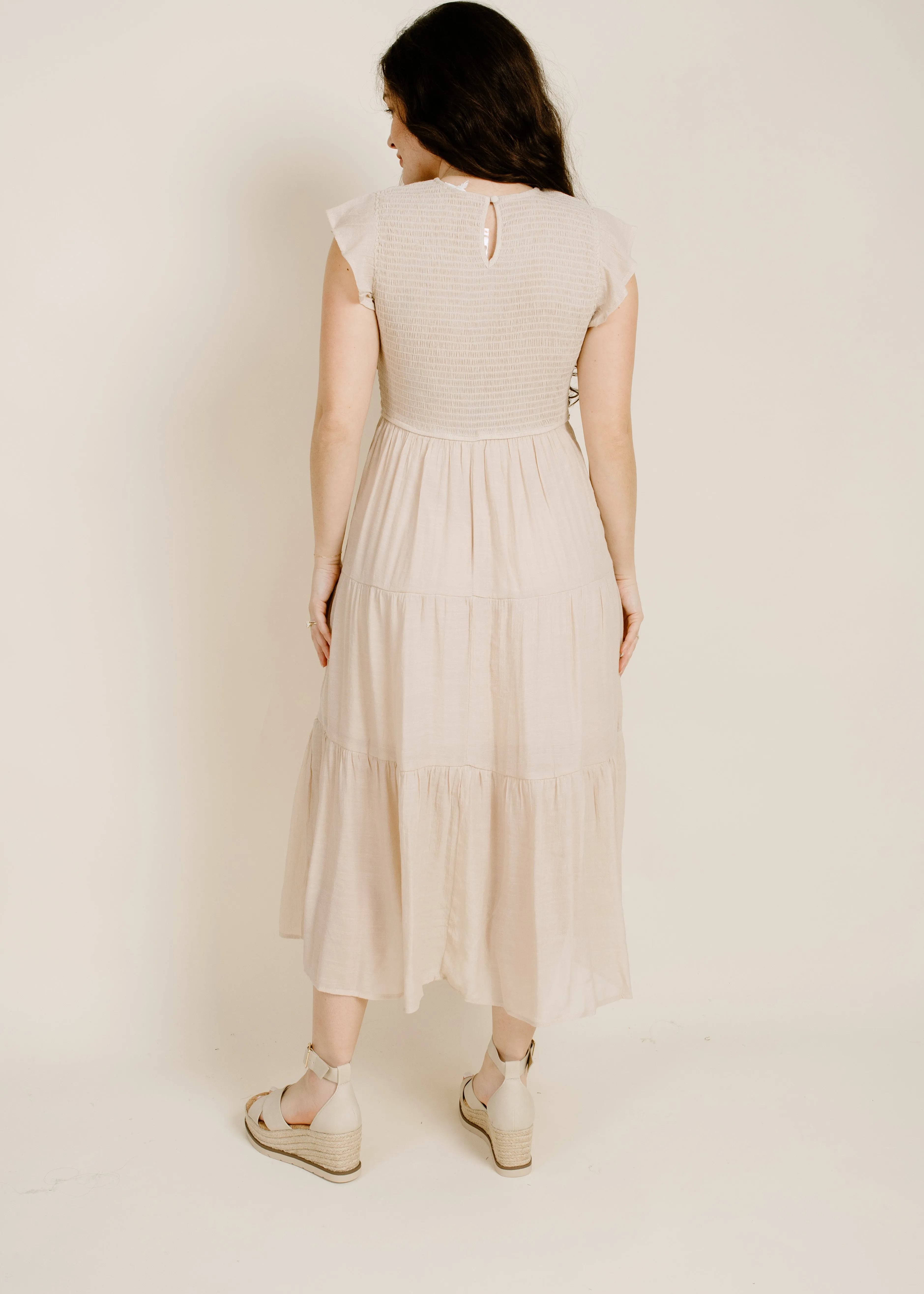 Faye Midi Dress - Beige sold by Vinnie Louise product image thumbnail 4