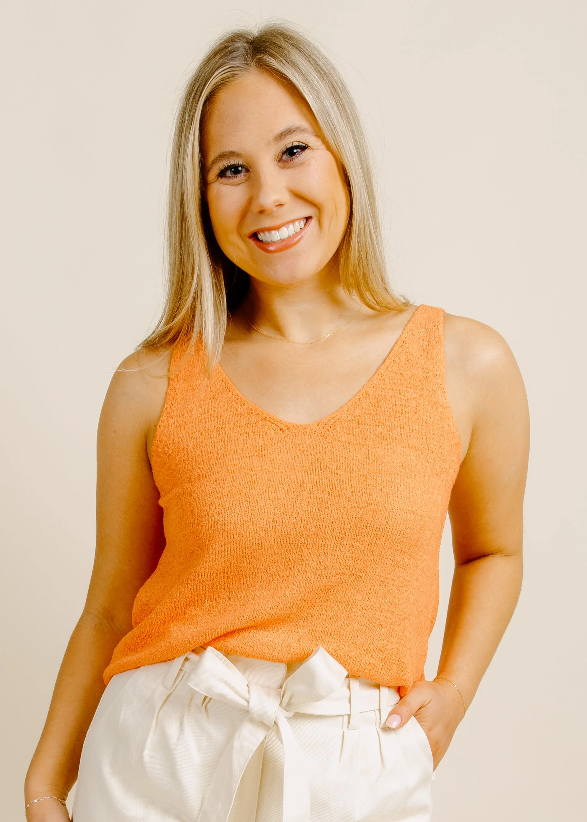 Posy Knit Tank - Orange sold by Vinnie Louise