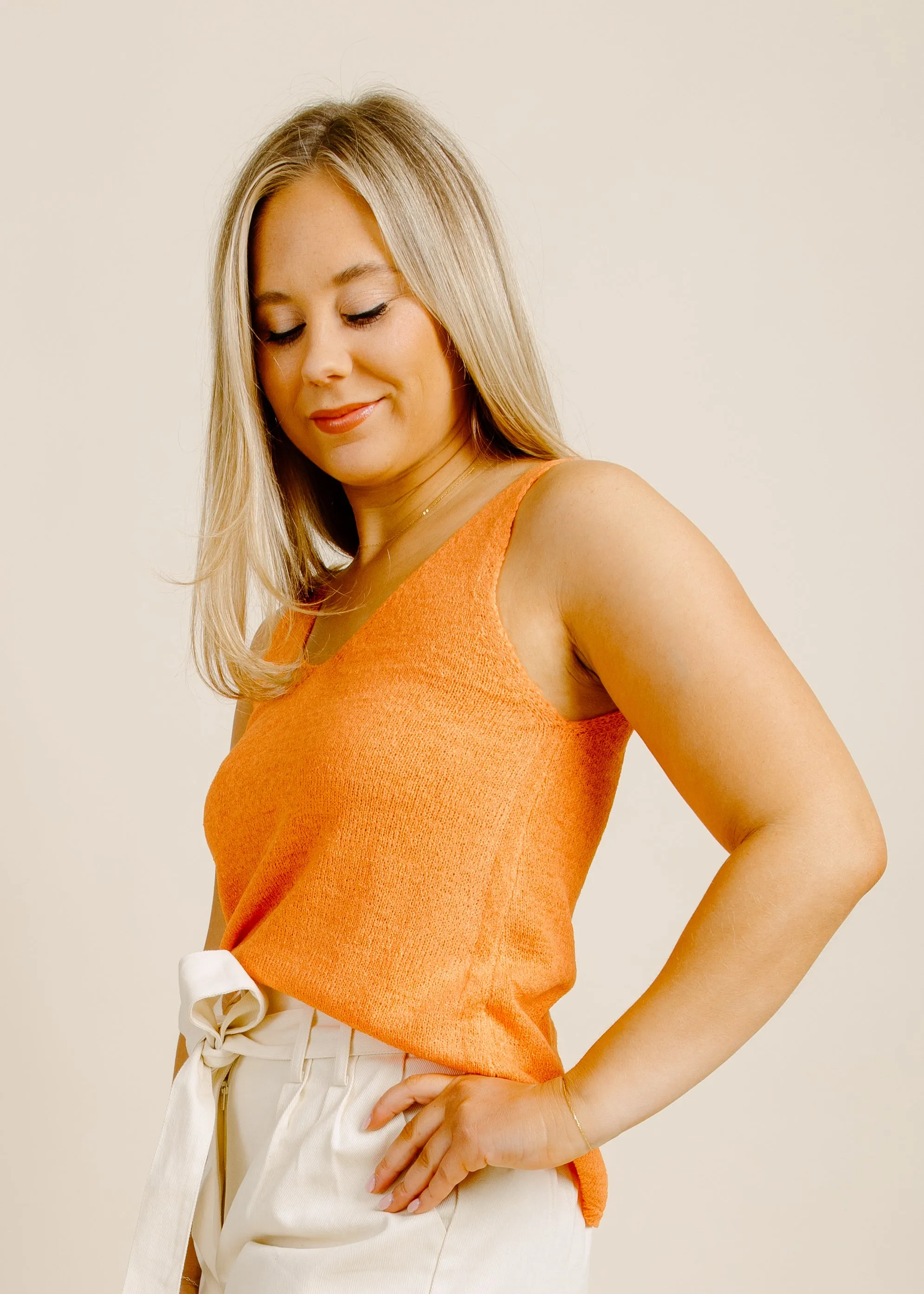 Posy Knit Tank - Orange sold by Vinnie Louise product image thumbnail 2