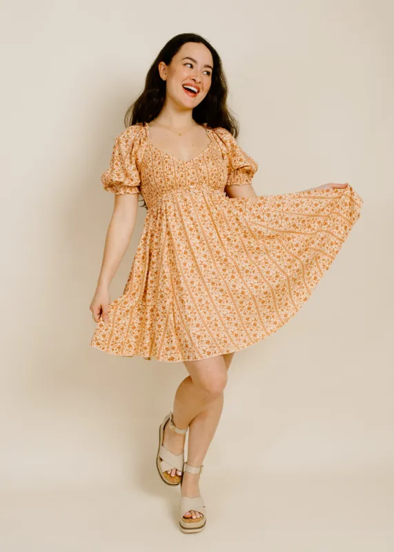 Maggie Mini Dress - Apricot sold by Vinnie Louise