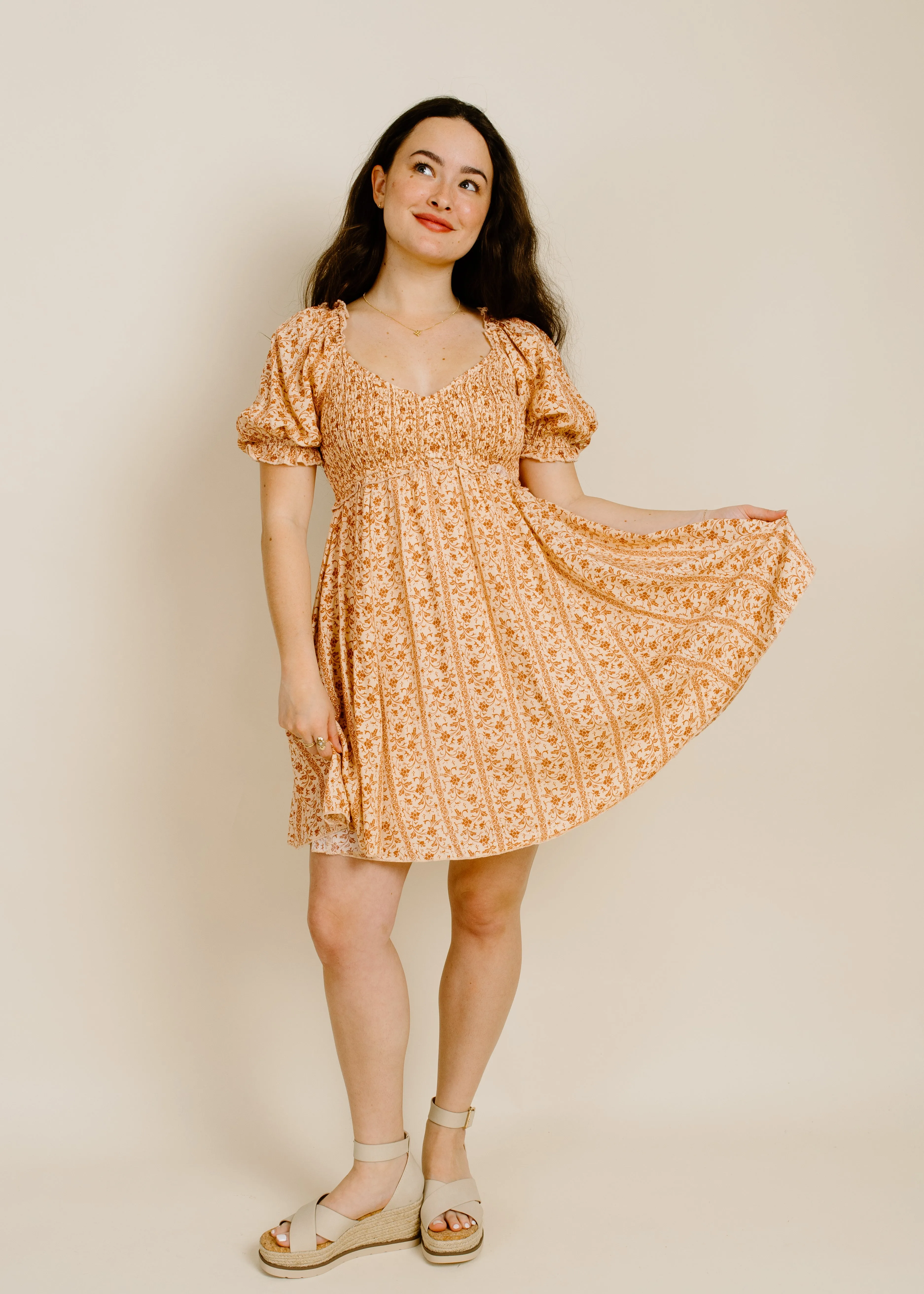 Maggie Mini Dress - Apricot sold by Vinnie Louise product image thumbnail 2