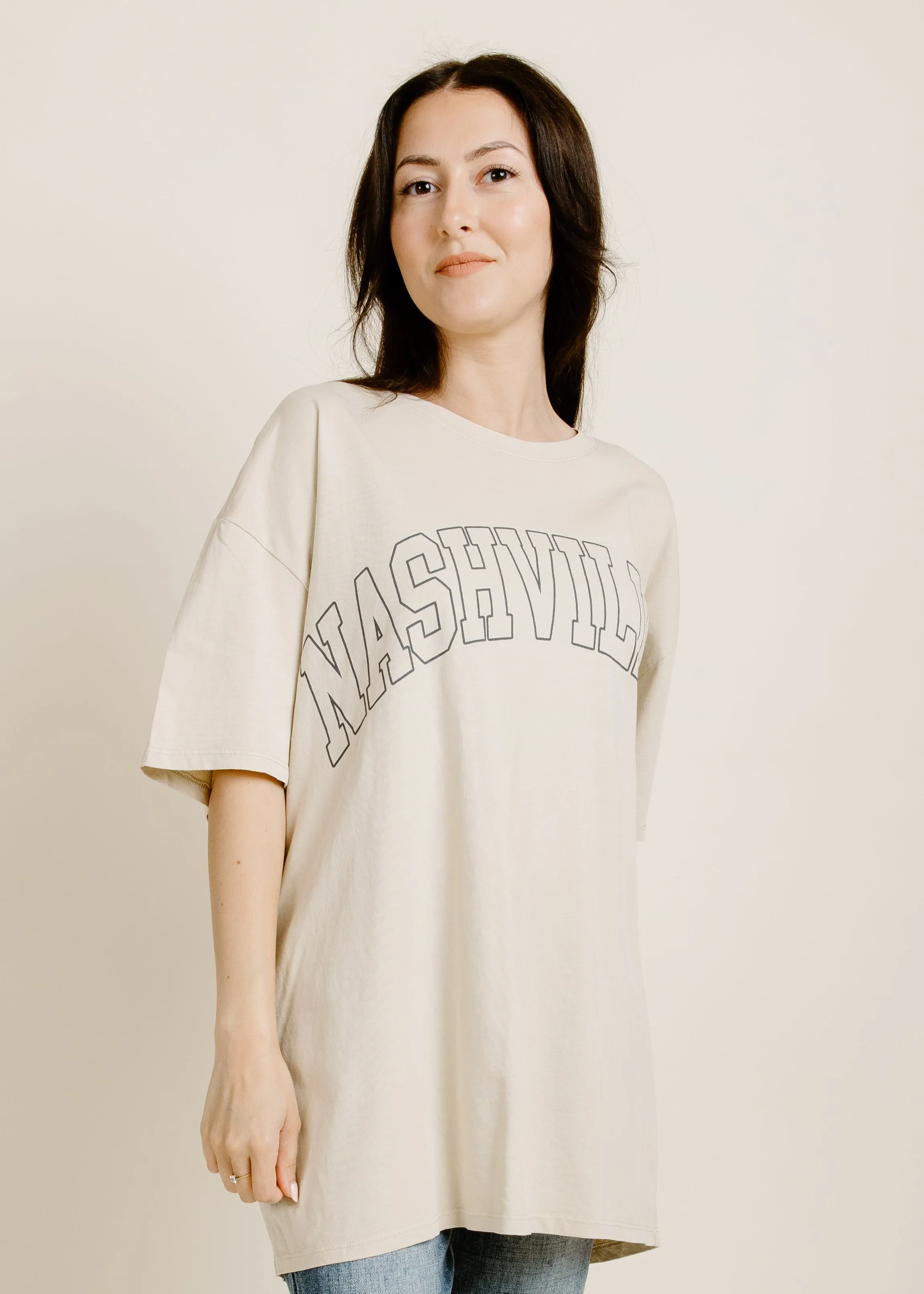 All Out Nashville Tee - Taupe sold by Vinnie Louise