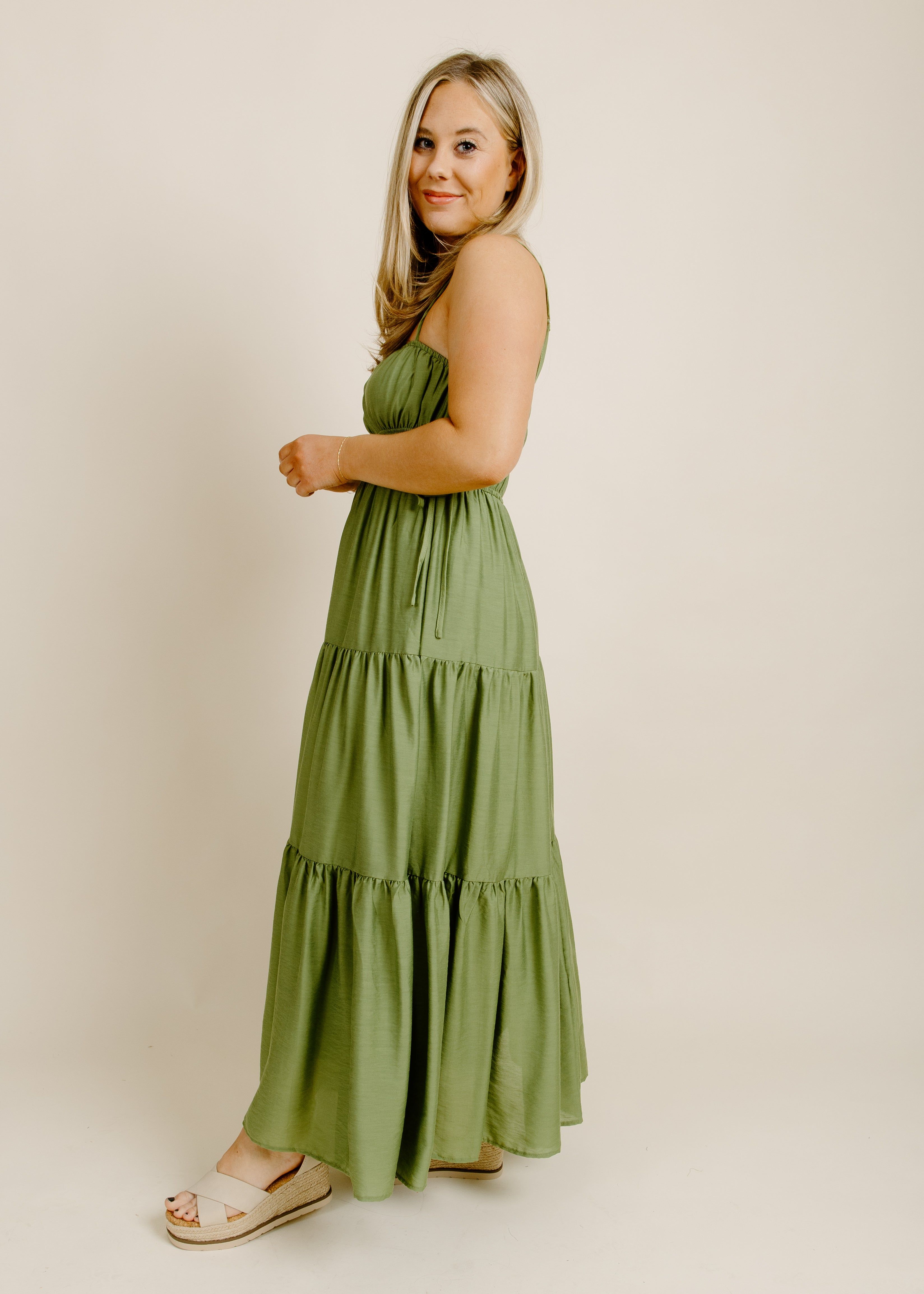 Waverly Midi Dress - Olive sold by Vinnie Louise product image thumbnail 2