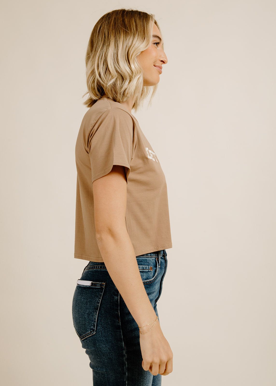 Let's Go Girls Embroidered Tee - Mocha sold by Vinnie Louise product image thumbnail 2