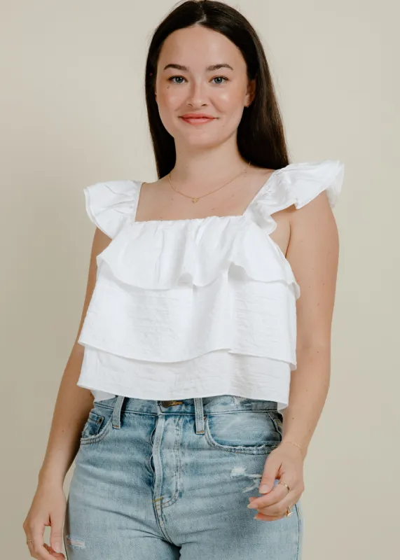Jayden Ruffled Top - Cream sold by Vinnie Louise