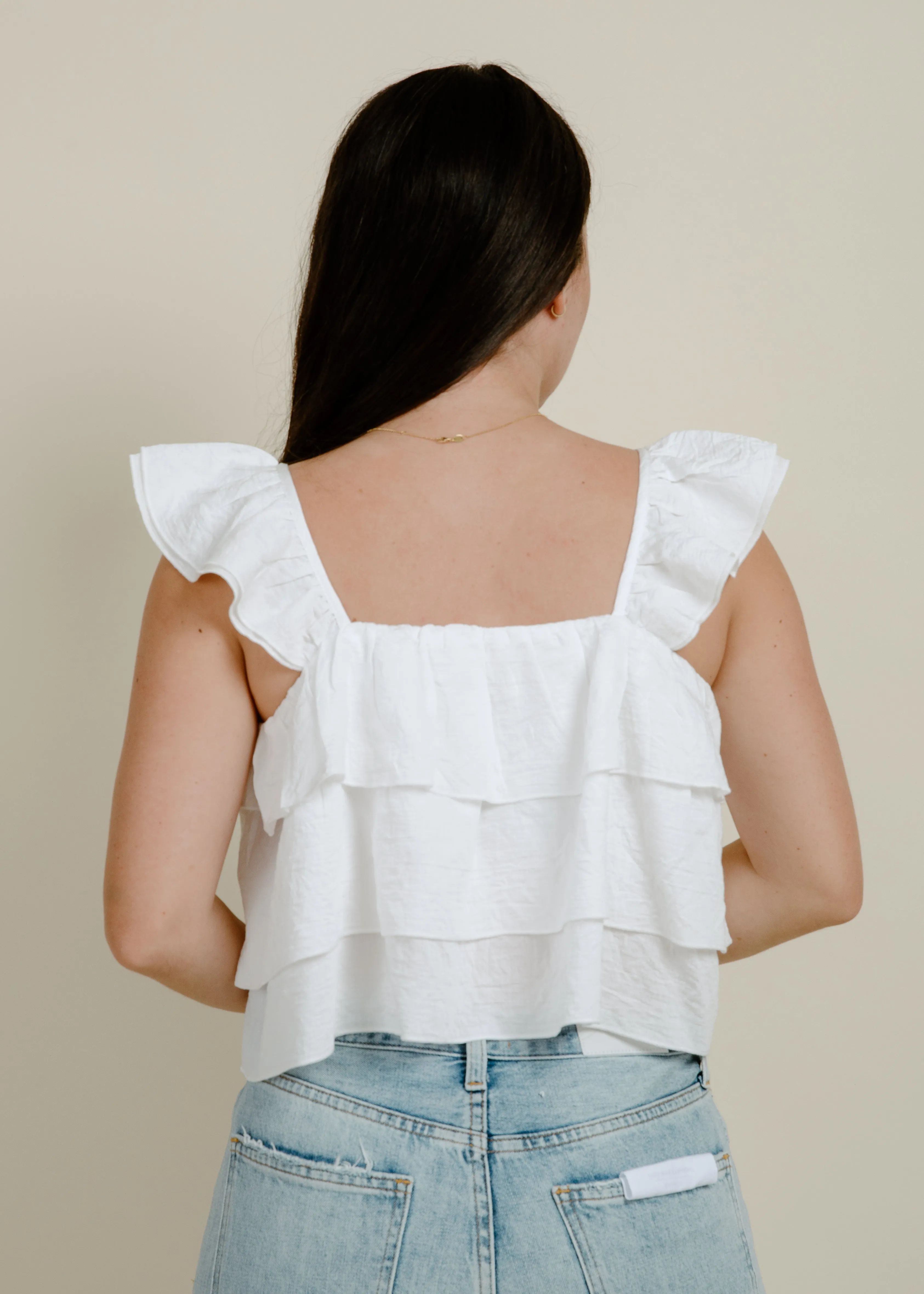 Jayden Ruffled Top - Cream sold by Vinnie Louise product image thumbnail 3