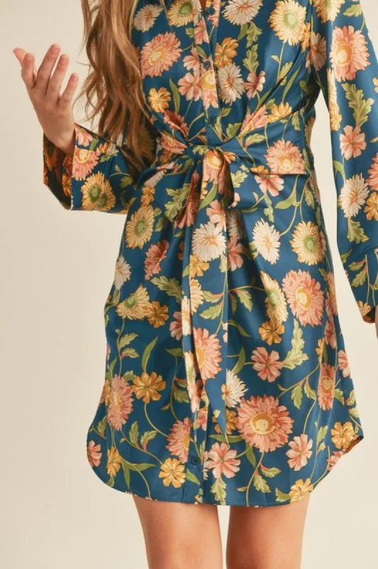 Leila Mini Dress - Teal sold by Vinnie Louise