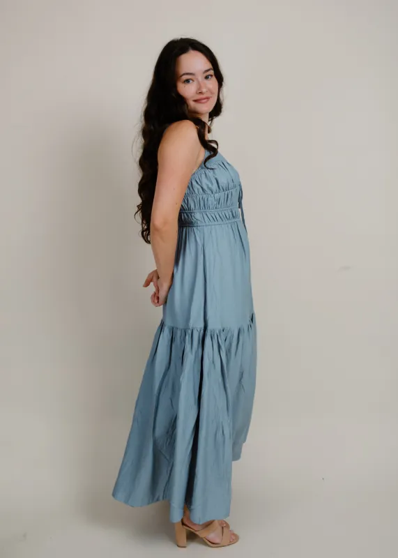 Waverly Midi Dress - Dusty Blue sold by Vinnie Louise
