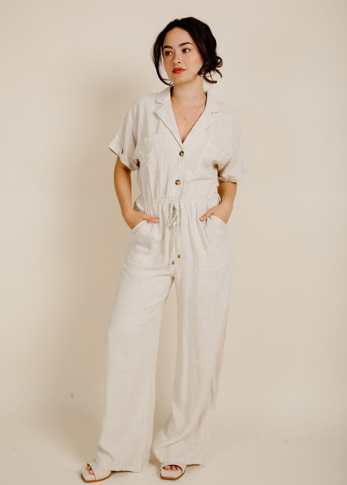 Janelle Jumpsuit - Natural sold by Vinnie Louise