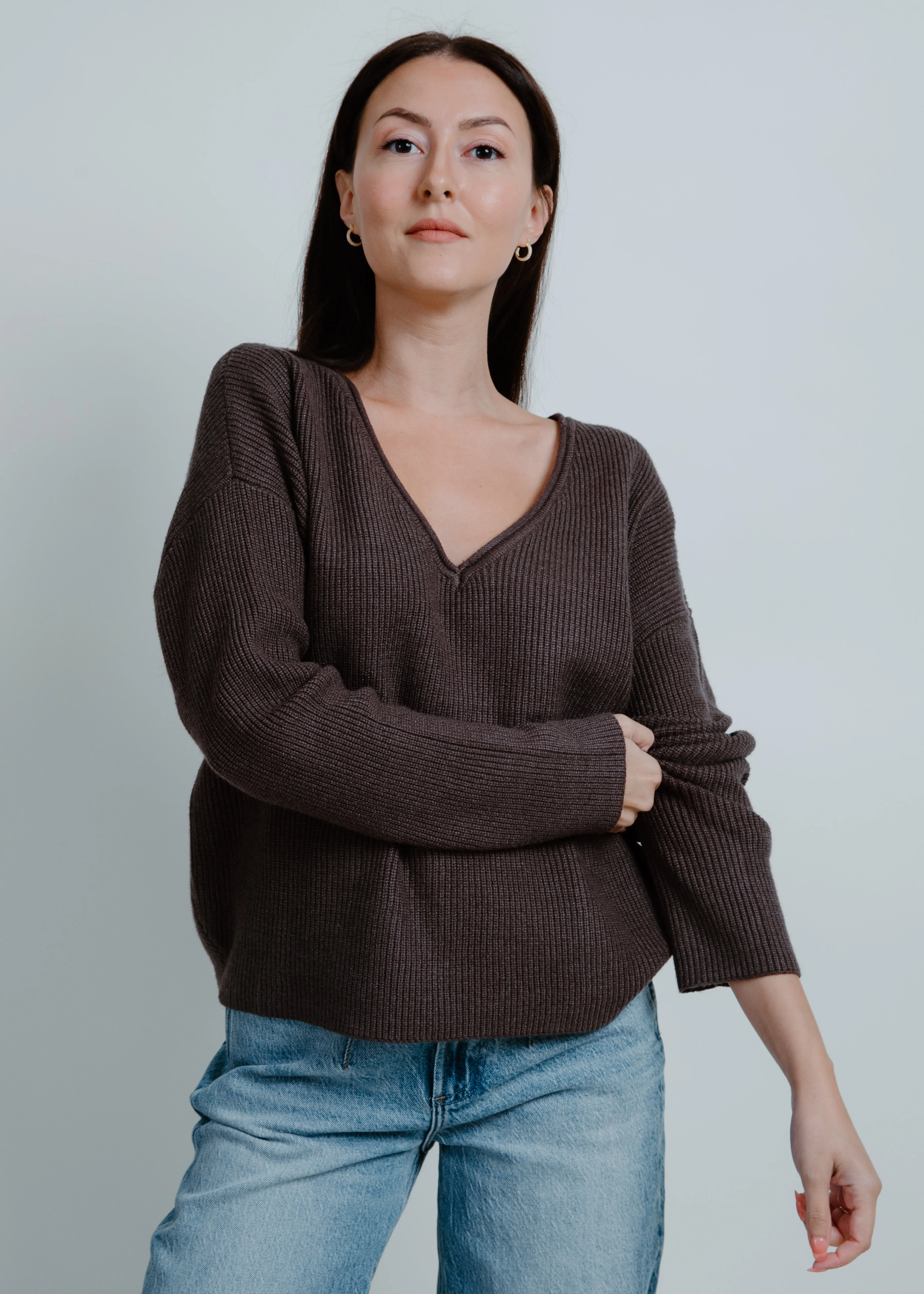 Maria Drop Shoulder Ribbed Sweater - Charcoal sold by Vinnie Louise product image thumbnail 5