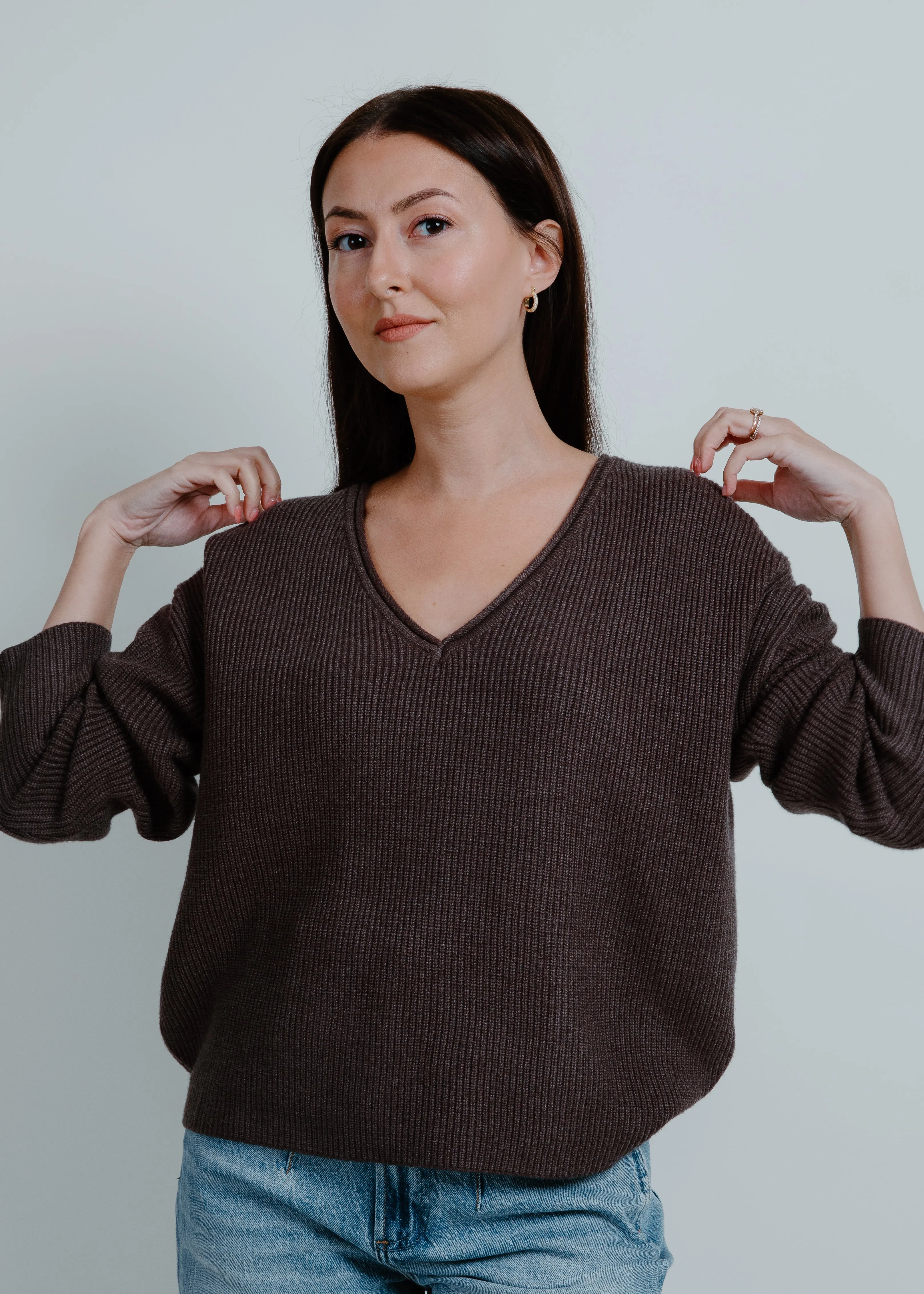 Maria Drop Shoulder Ribbed Sweater - Charcoal sold by Vinnie Louise product image thumbnail 4