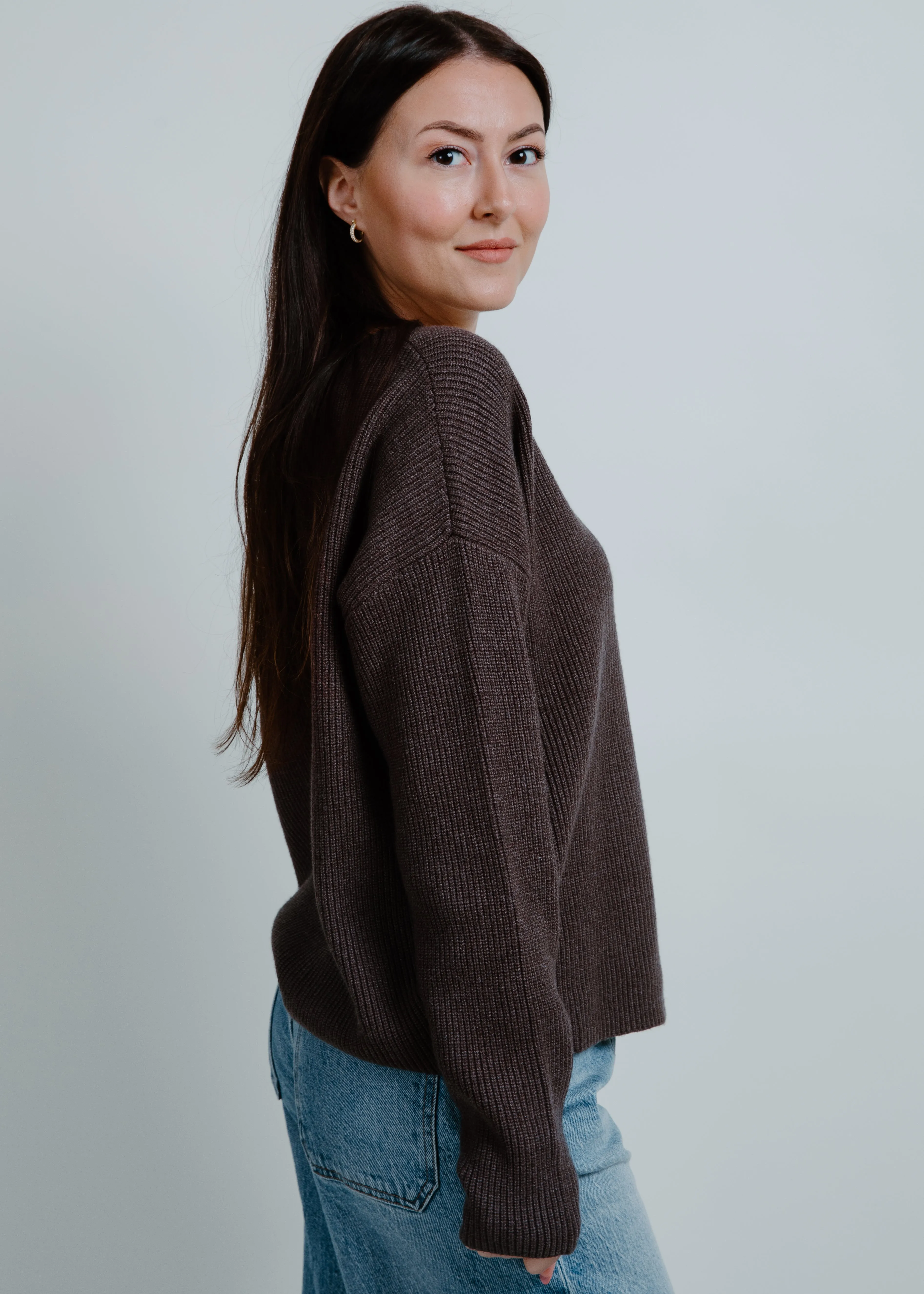 Maria Drop Shoulder Ribbed Sweater - Charcoal sold by Vinnie Louise product image thumbnail 2