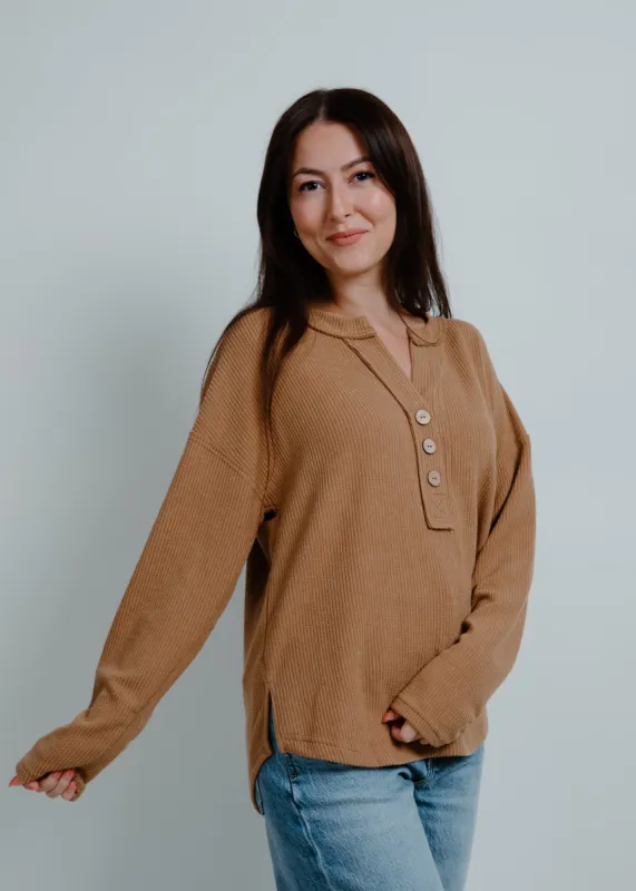 Bailey Long Sleeve Top - Almond sold by Vinnie Louise