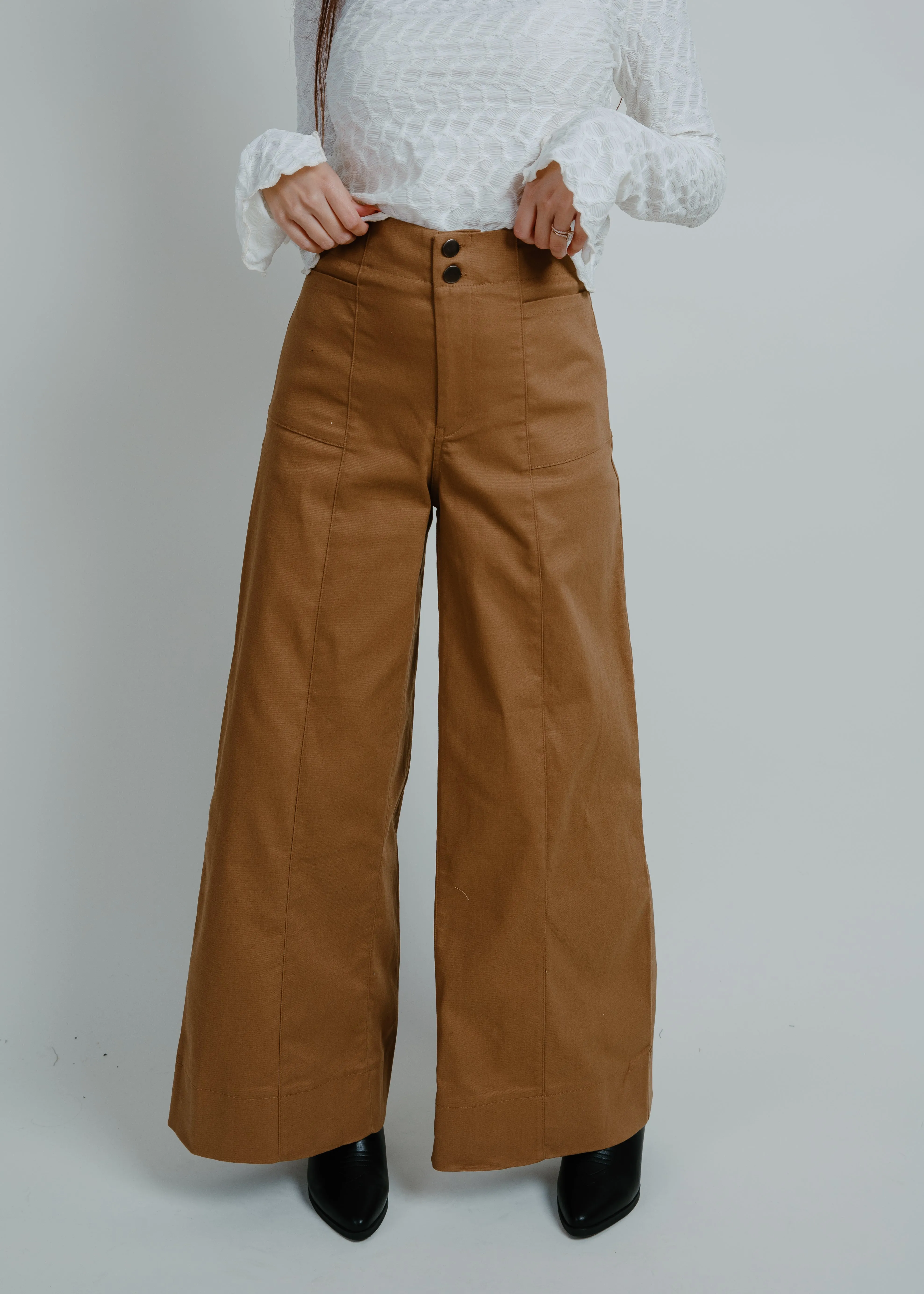Josie Wide Leg Pants - Camel sold by Vinnie Louise product image thumbnail 2