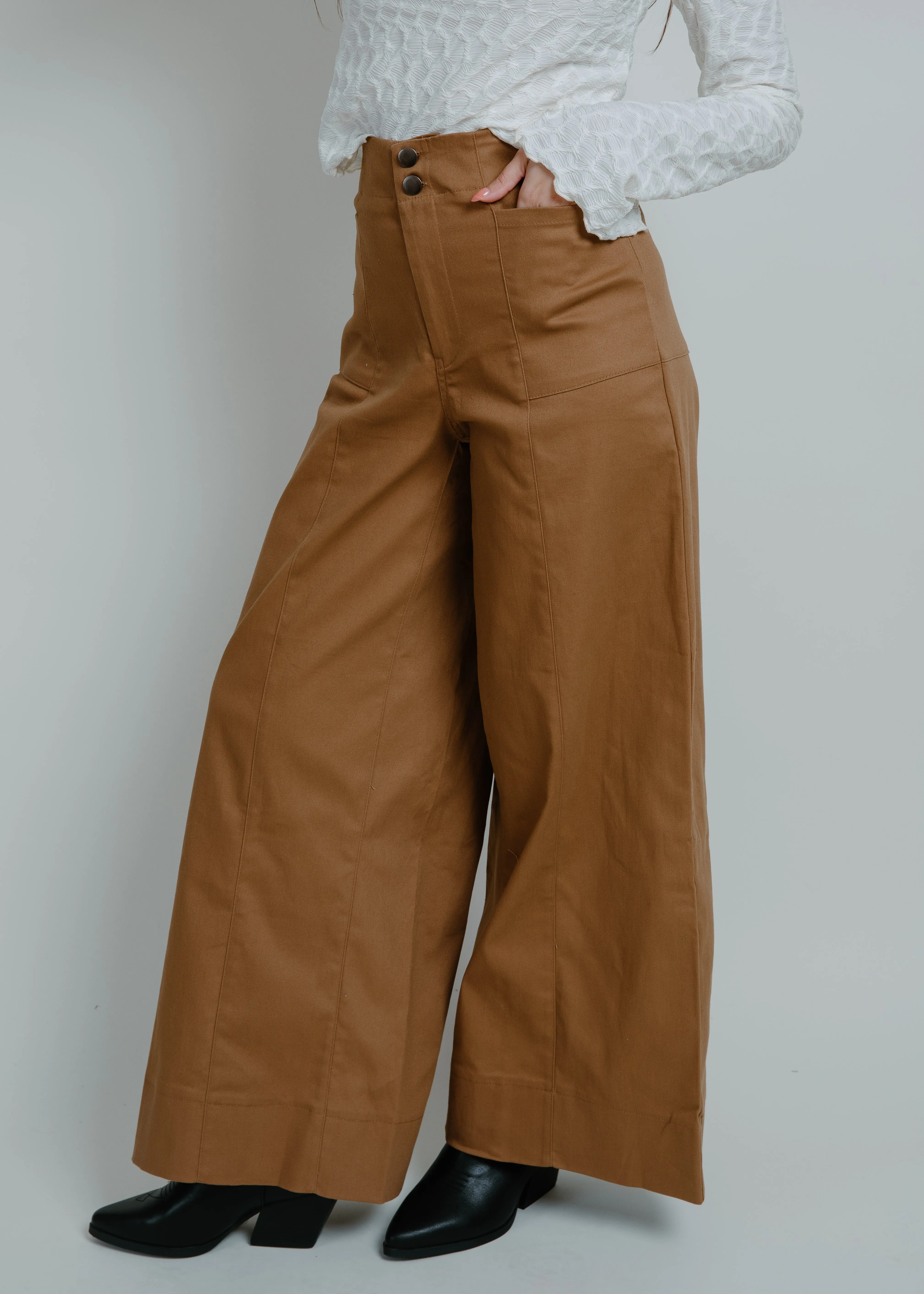 Josie Wide Leg Pants - Camel sold by Vinnie Louise product image thumbnail 5