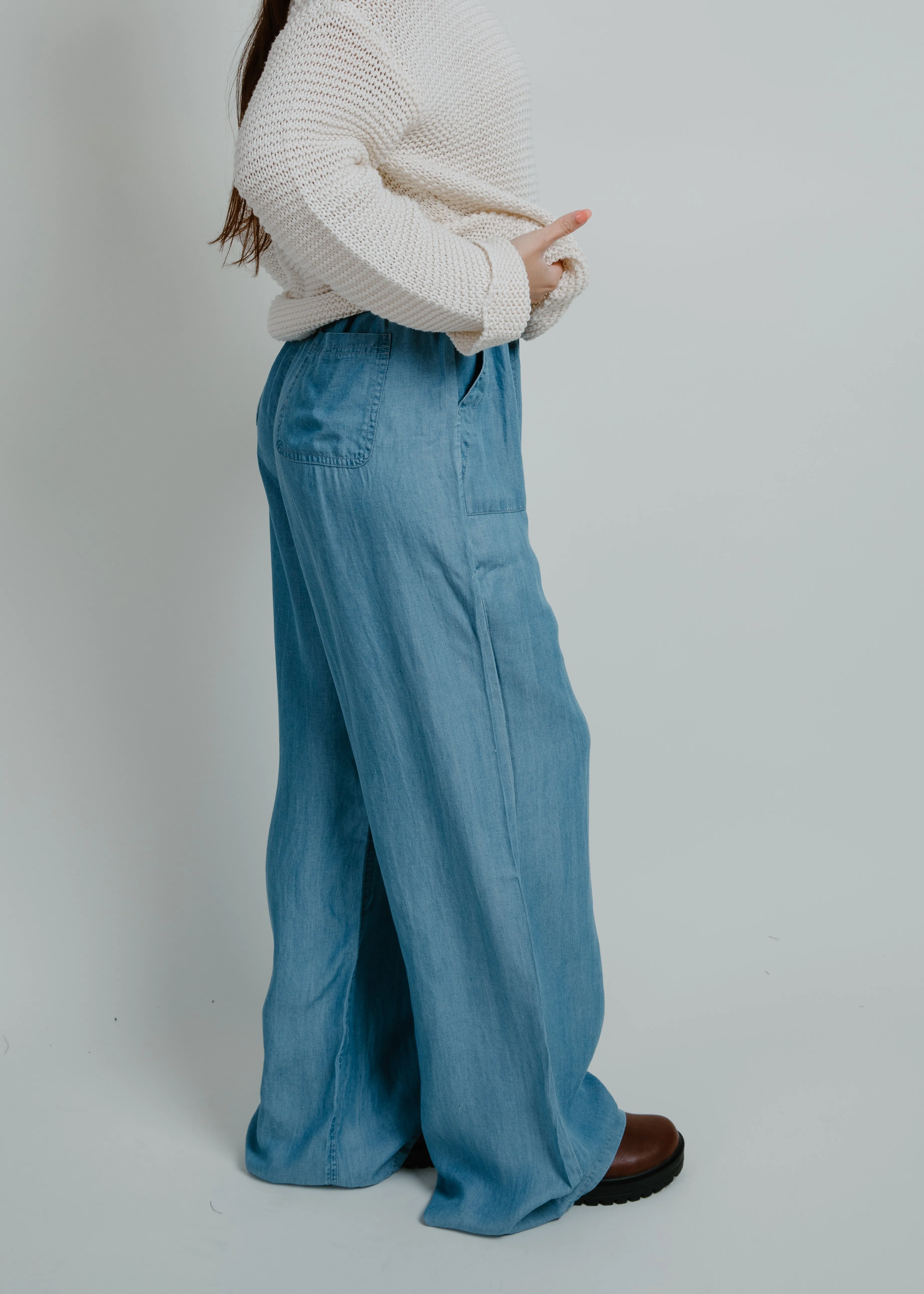 Honeybee Chambray High Waisted Drawstring Pants sold by Vinnie Louise product image thumbnail 2