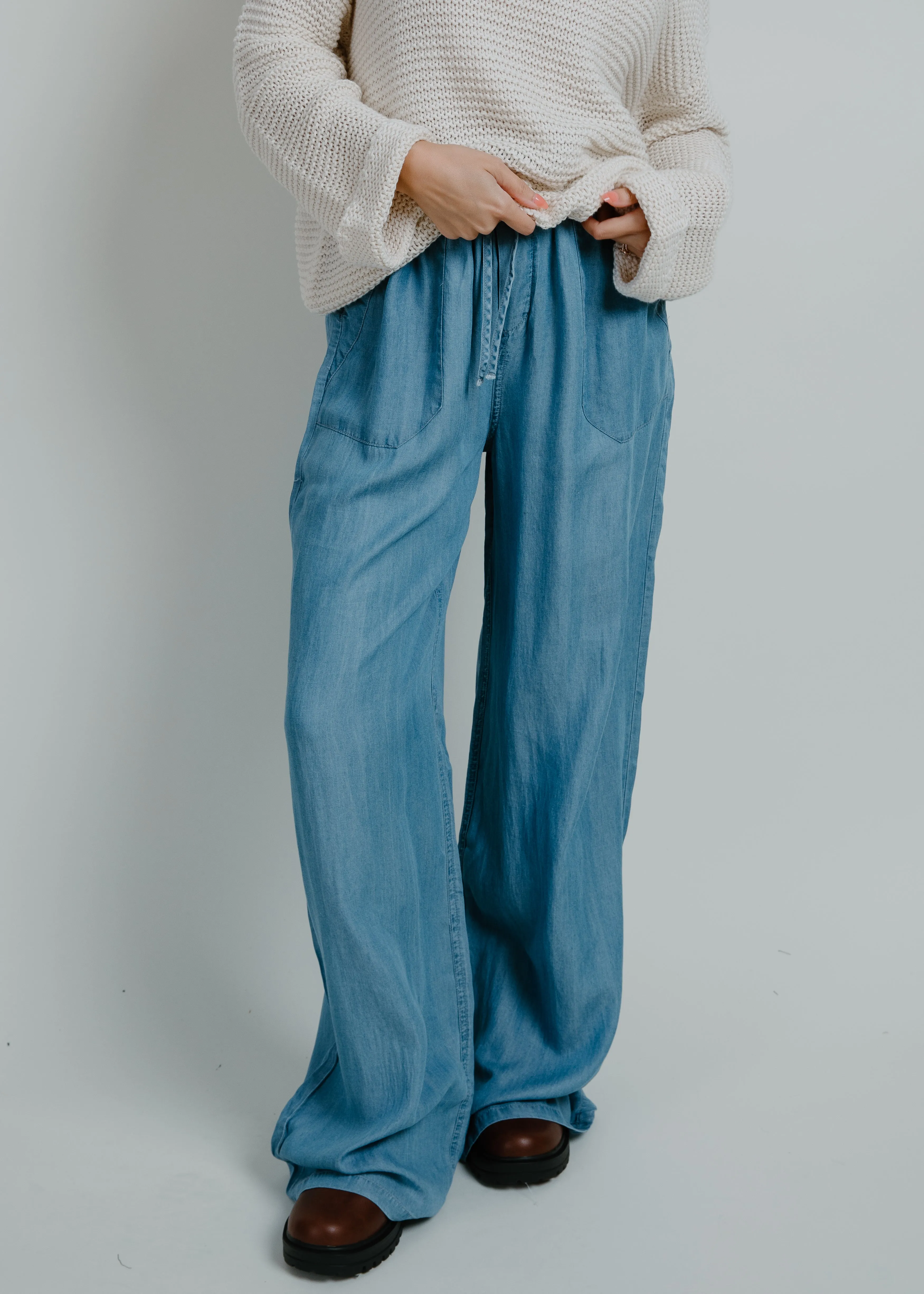 Honeybee Chambray High Waisted Drawstring Pants sold by Vinnie Louise product image thumbnail 5