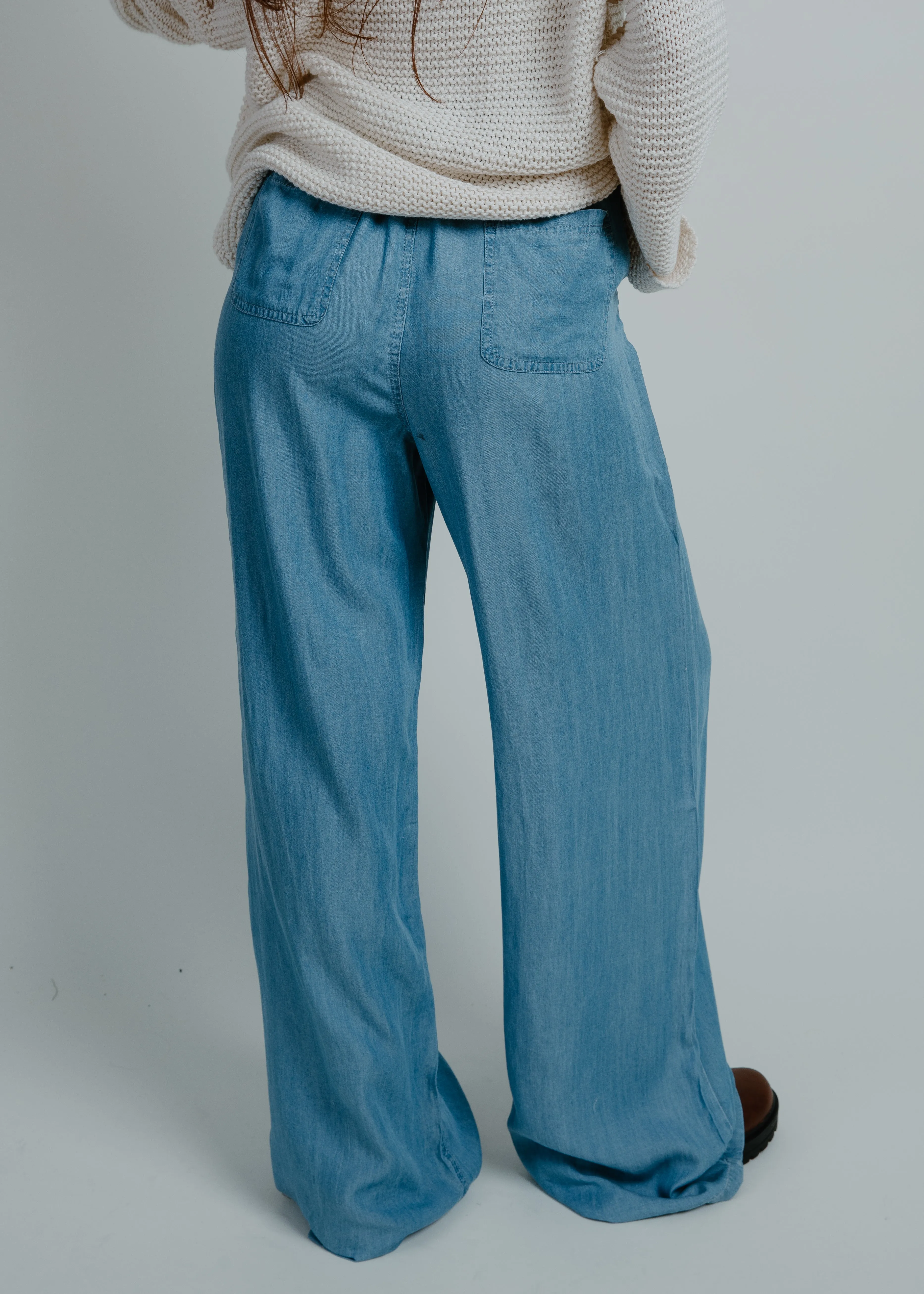 Honeybee Chambray High Waisted Drawstring Pants sold by Vinnie Louise product image thumbnail 3