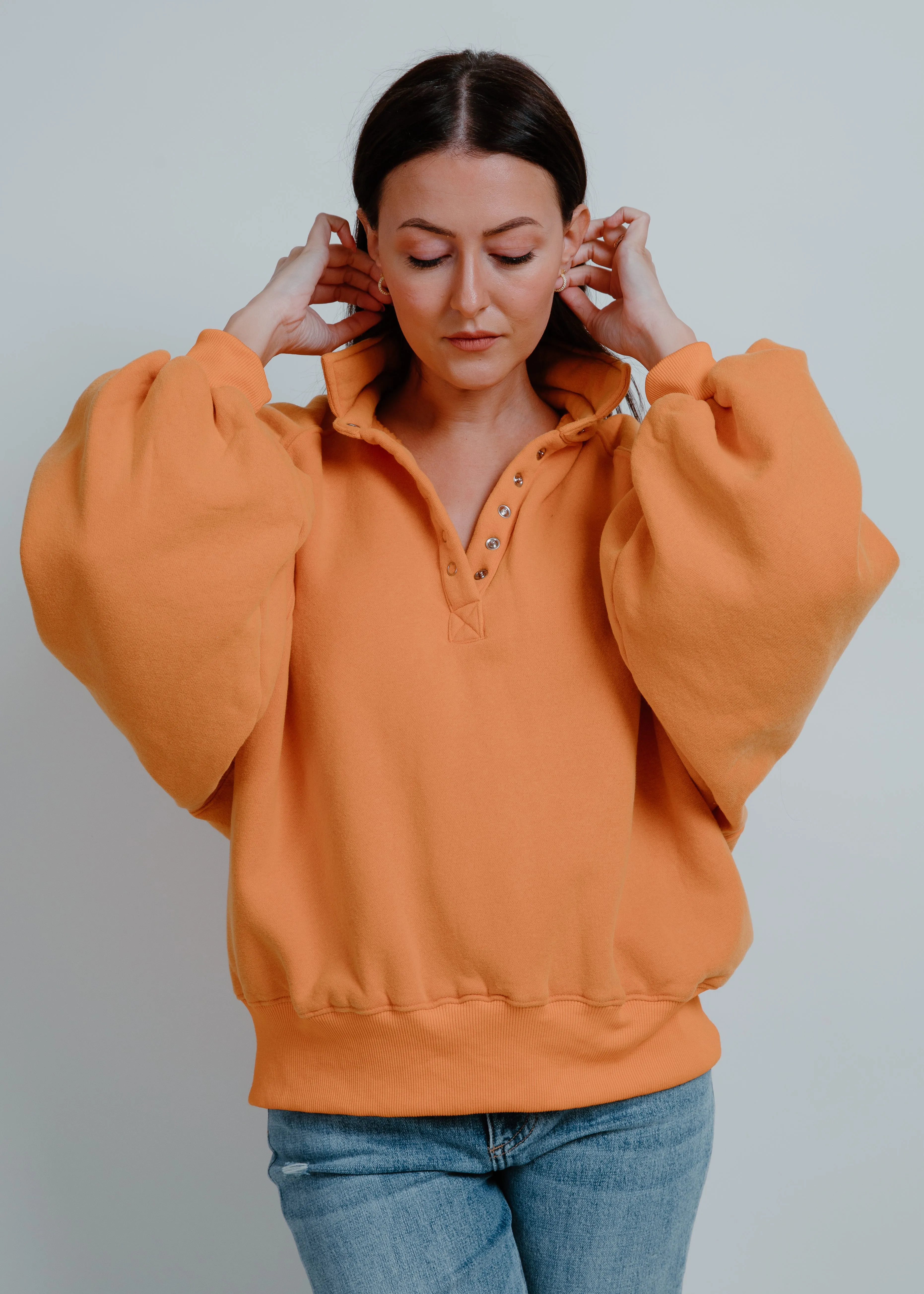Lainey Buttoned Pullover - Orange sold by Vinnie Louise product image thumbnail 4