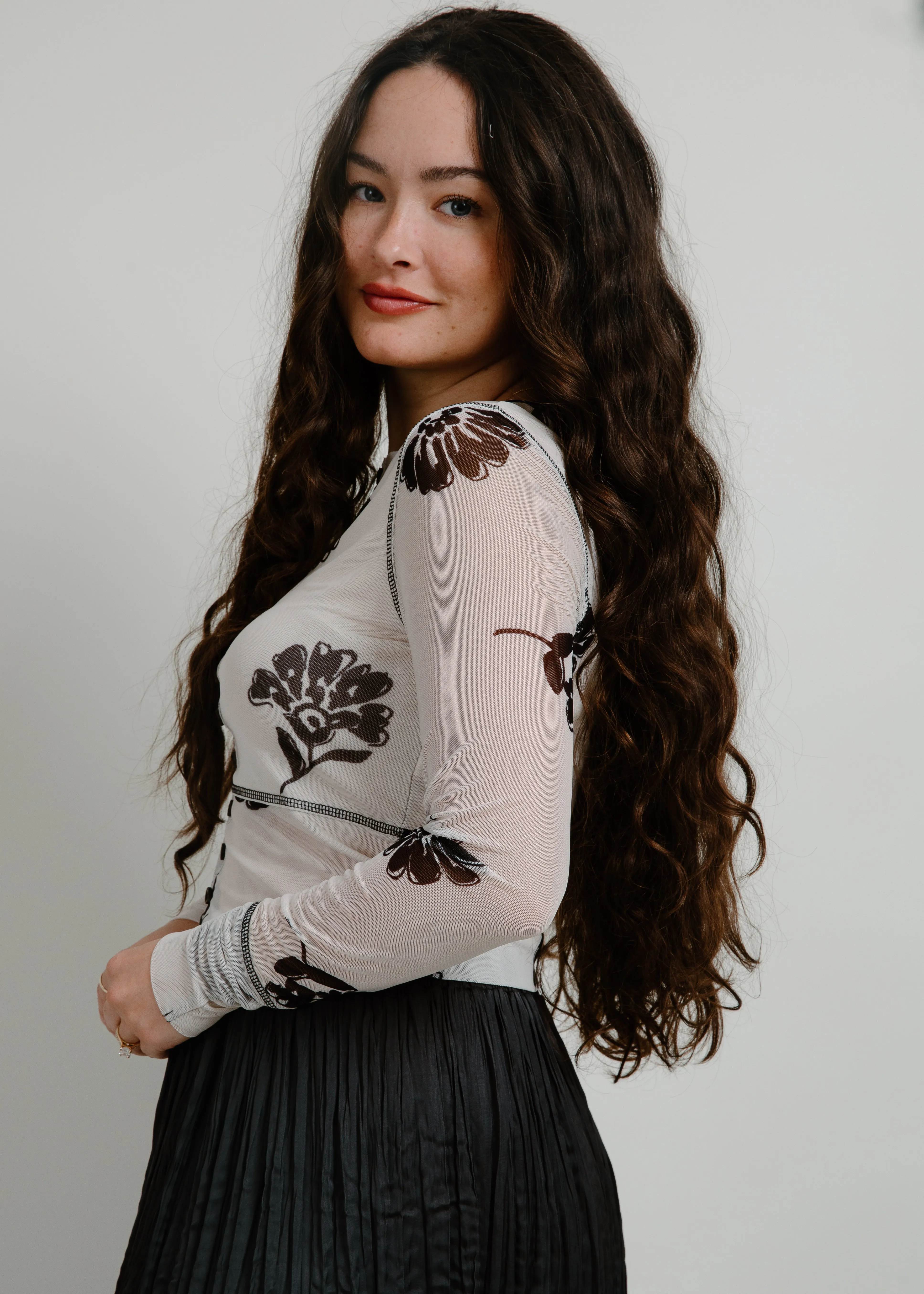 Serena Floral Mesh Top sold by Vinnie Louise product image thumbnail 2