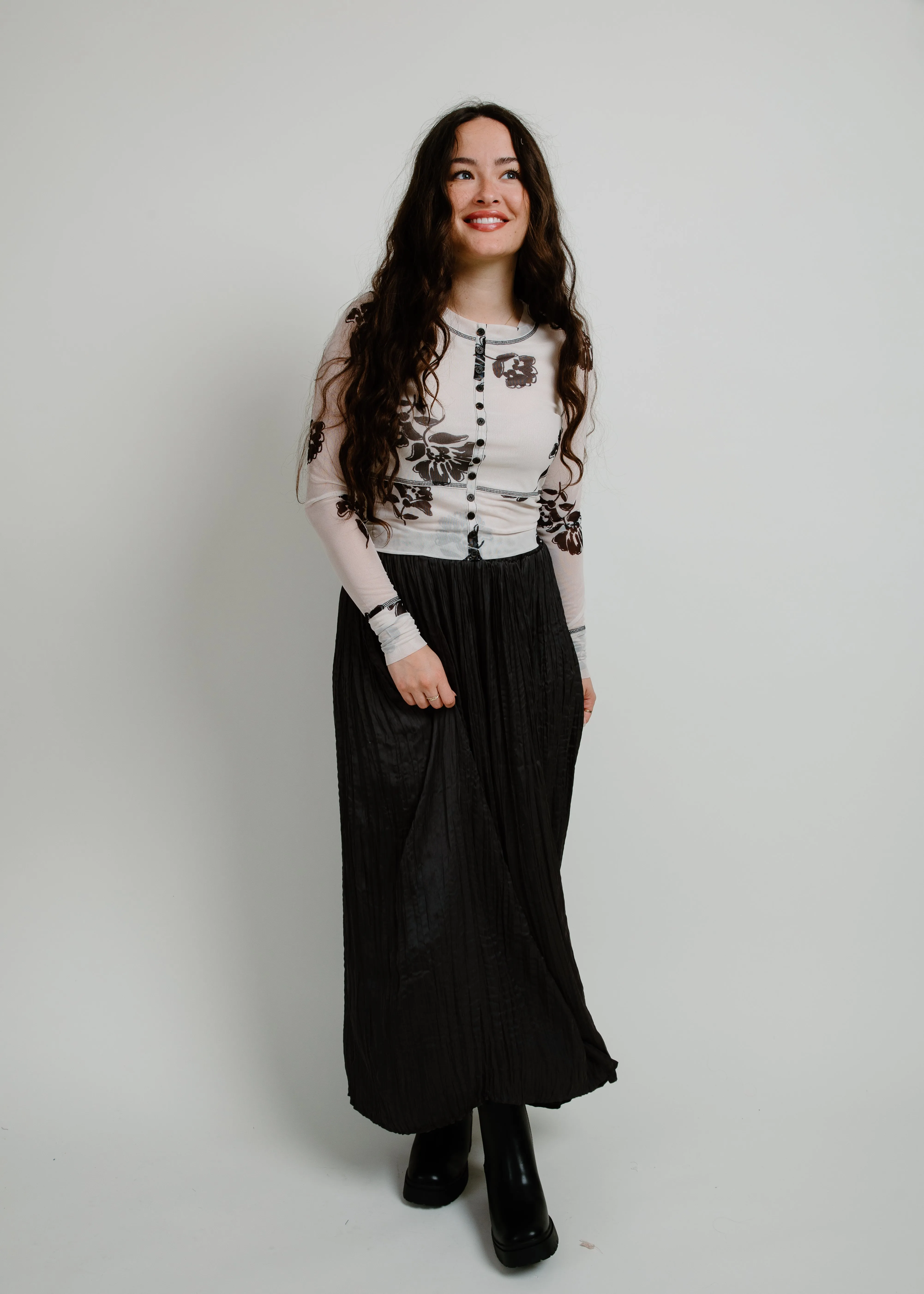 Danni Pleated Midi Skirt - Charcoal sold by Vinnie Louise product image thumbnail 2