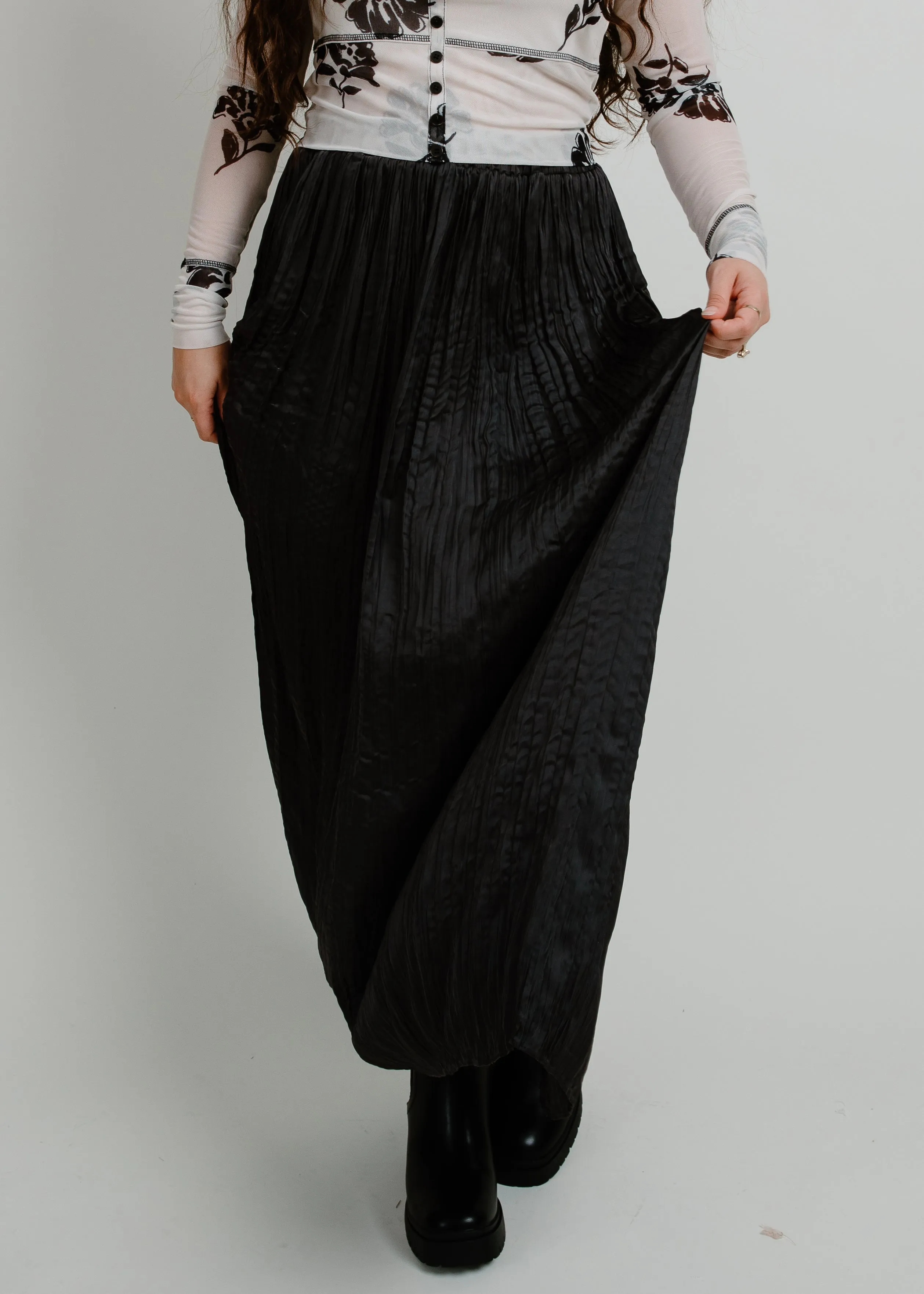 Danni Pleated Midi Skirt - Charcoal sold by Vinnie Louise