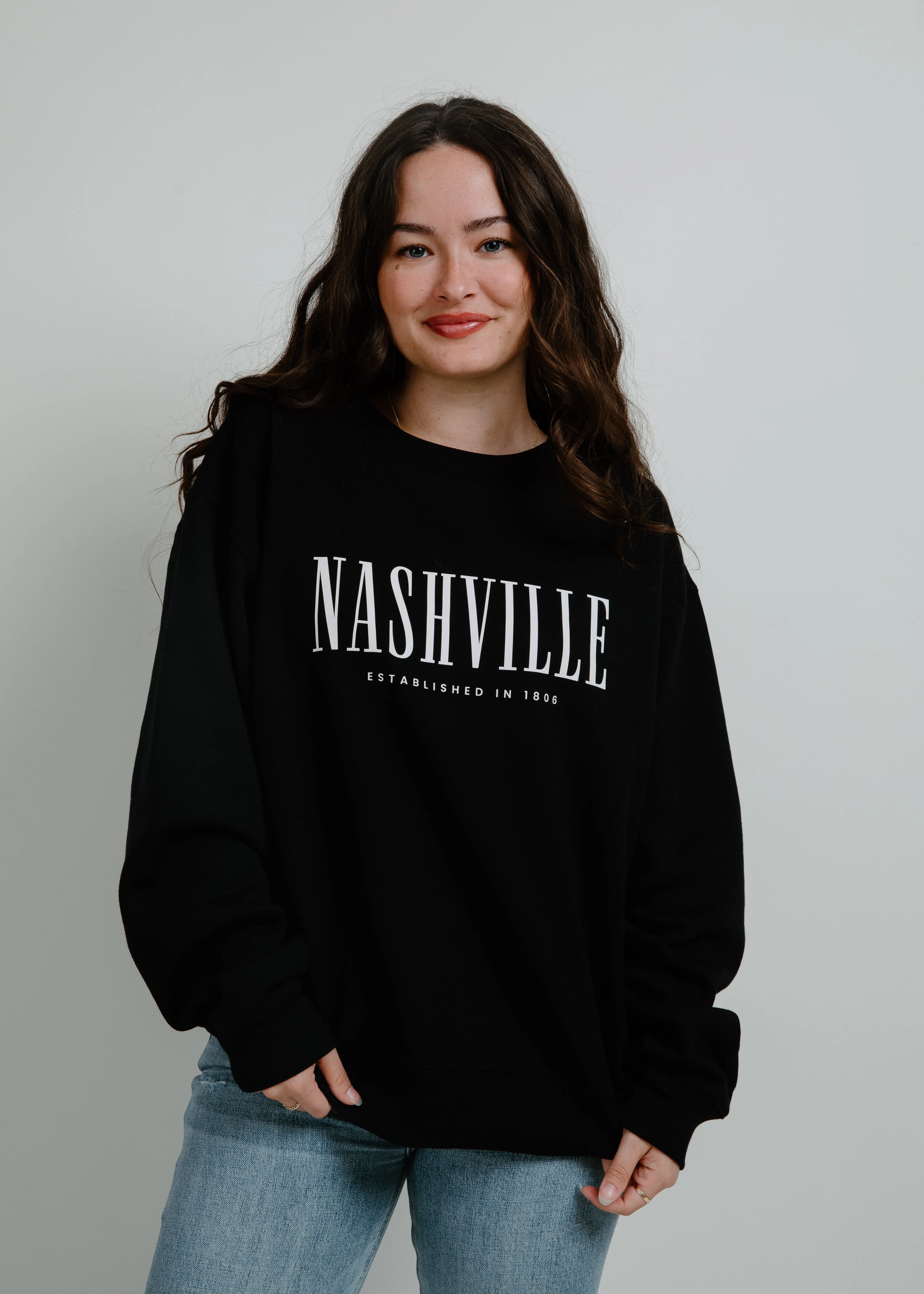 Nashville EST. Crewneck - Black sold by Vinnie Louise
