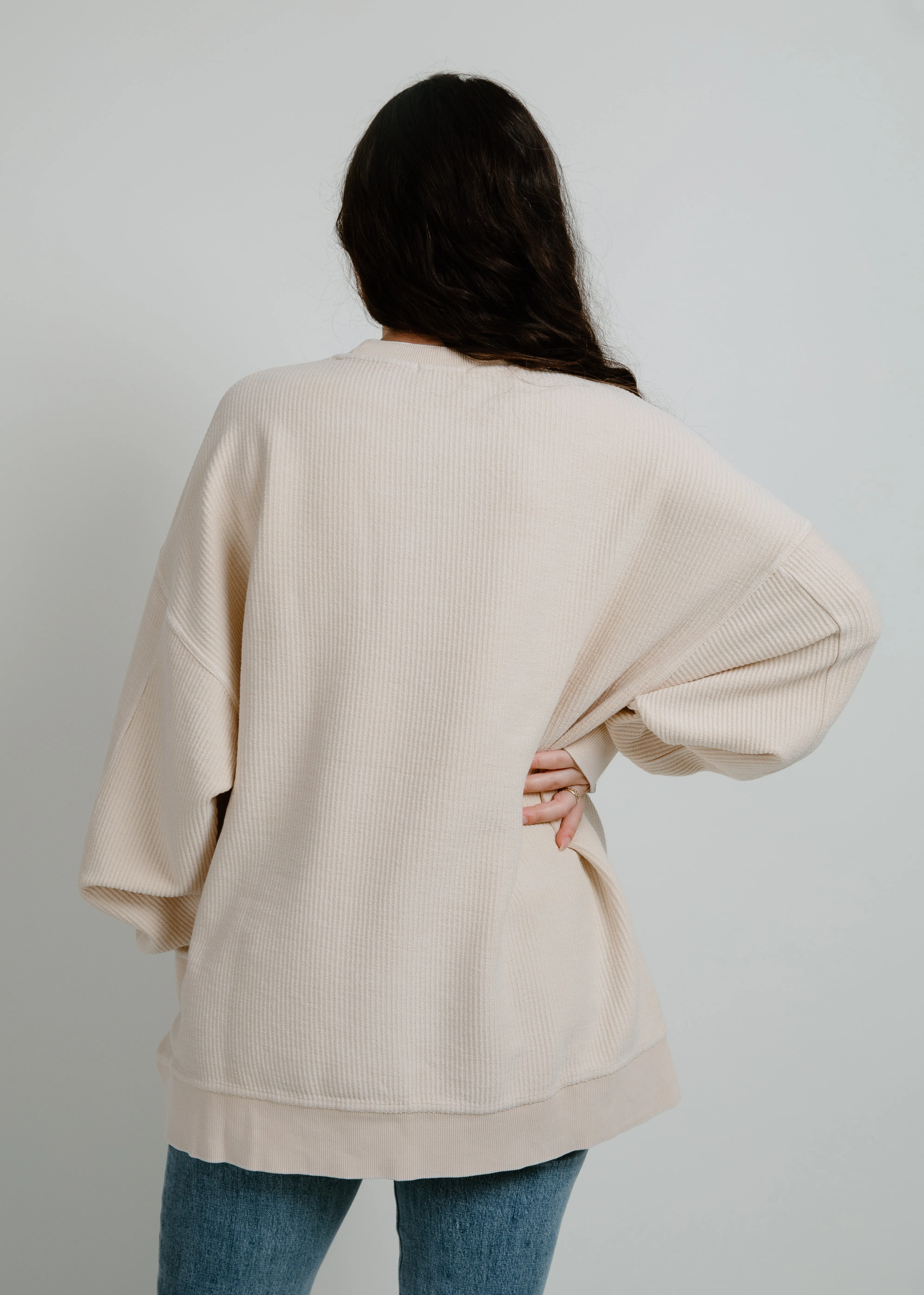 NASH Lakeside Corded Sweatshirt - Light Tan sold by Vinnie Louise product image thumbnail 3