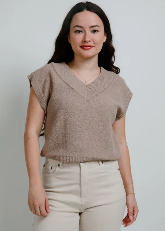 Ross Knit Sweater Vest - Mocha sold by Vinnie Louise