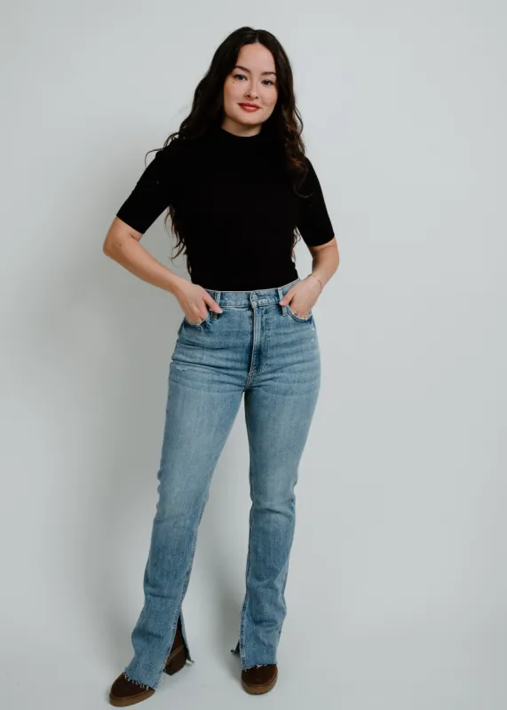 Shutter Mock Neck Knit Top - Black sold by Vinnie Louise