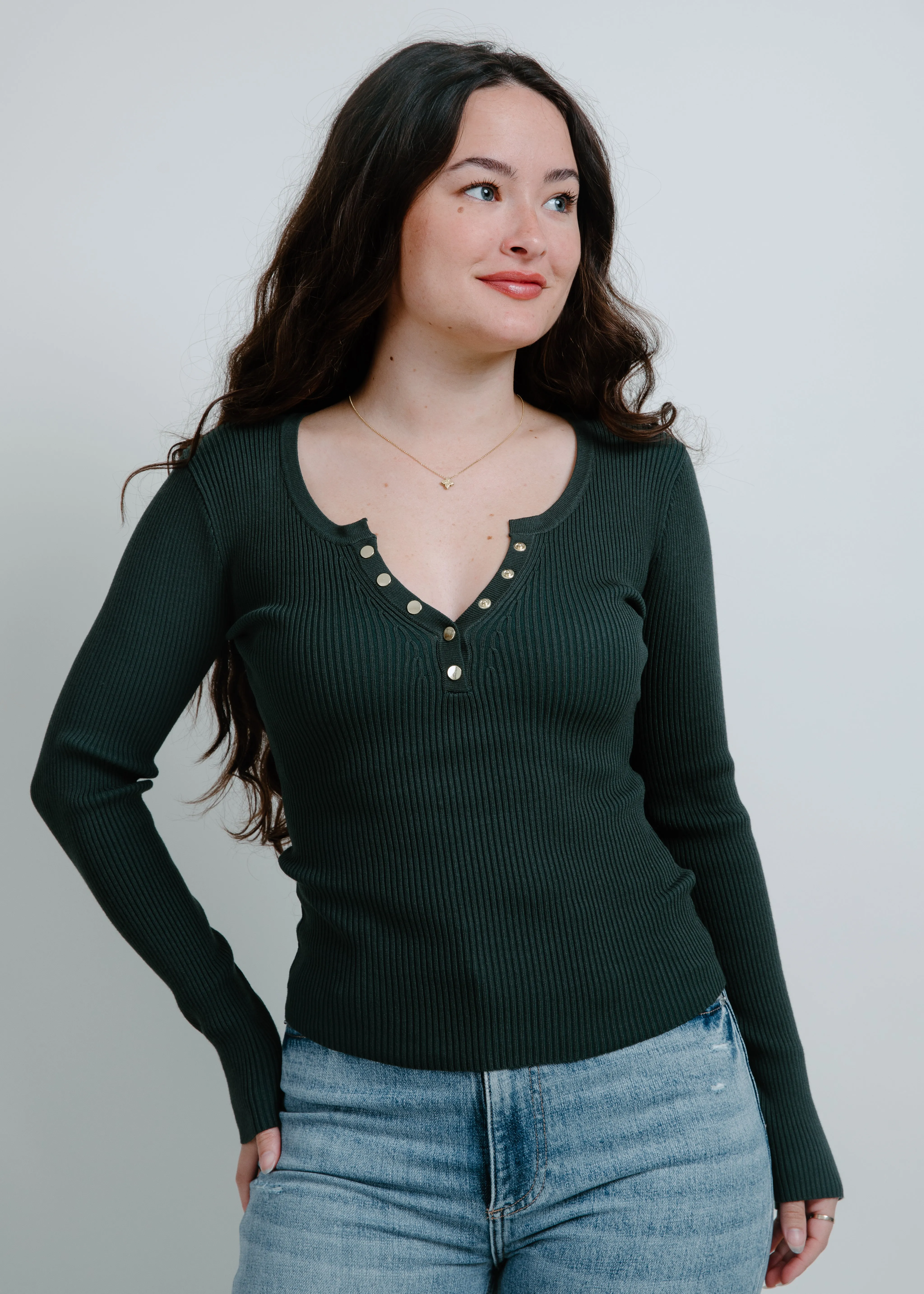 Mia Henley Knit Sweater Top - Hunter Green sold by Vinnie Louise product image thumbnail 4
