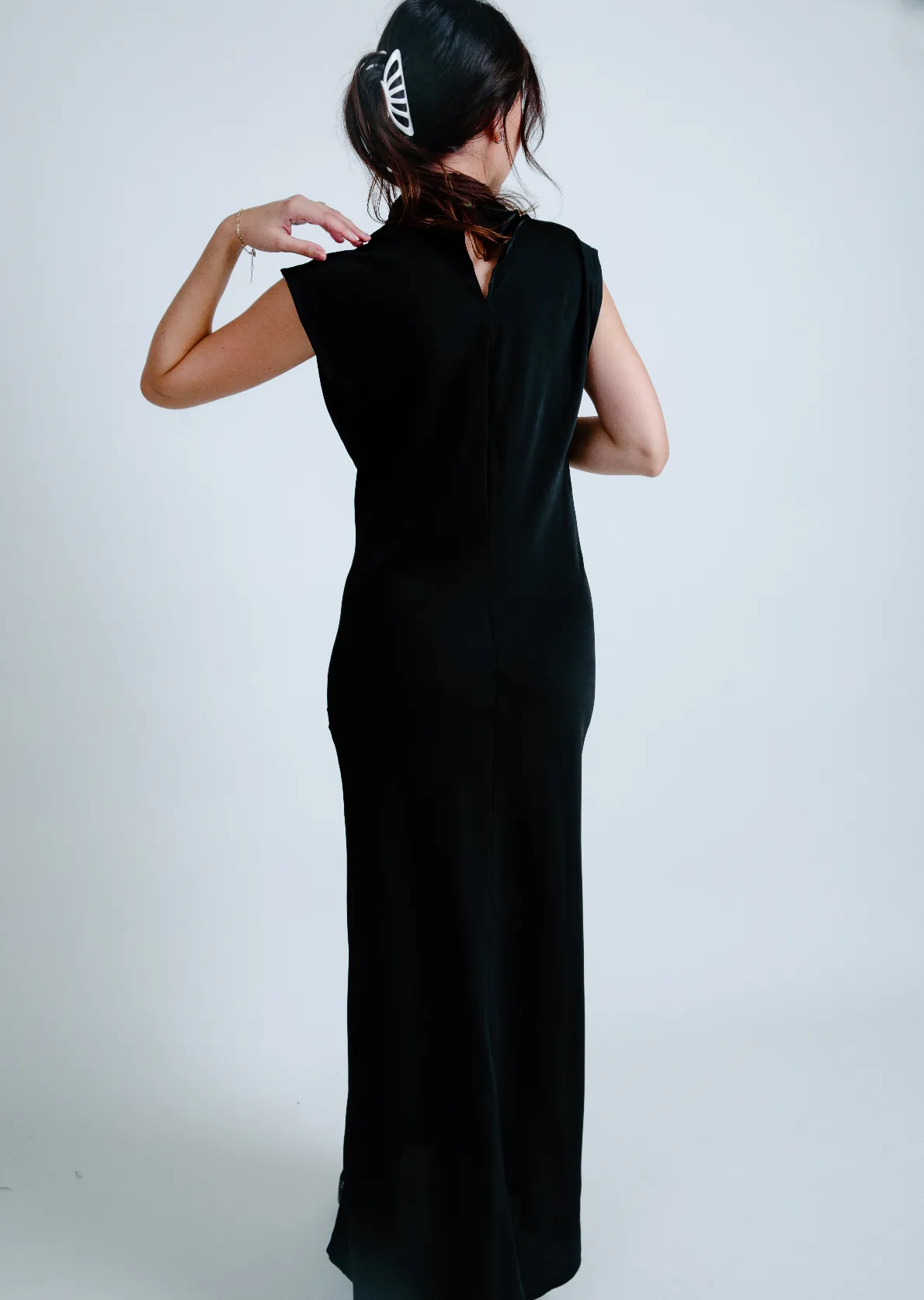Hailey Satin Maxi Dress - Black sold by Vinnie Louise product image thumbnail 2
