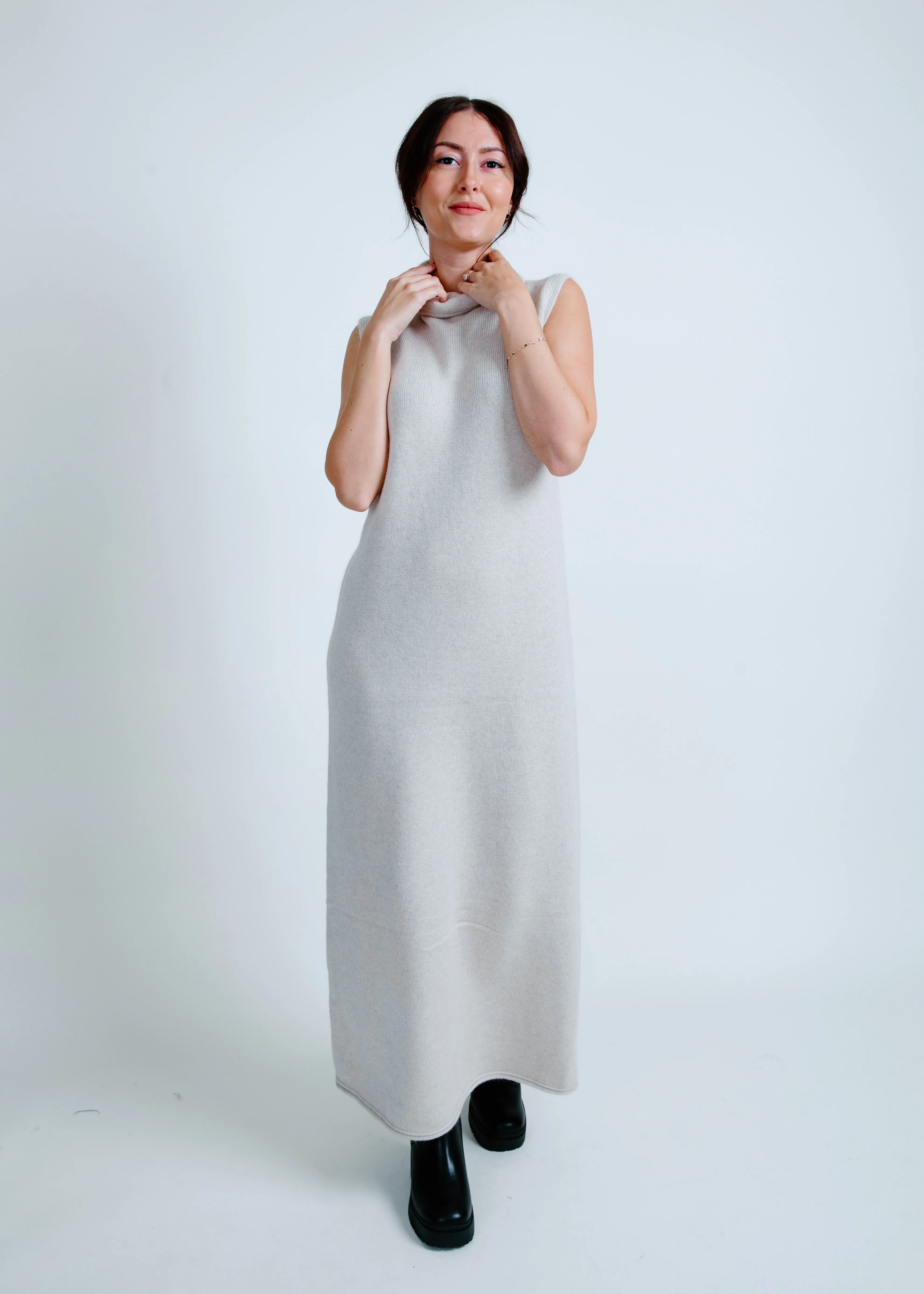 Kendall Sweater Maxi Dress - Beige sold by Vinnie Louise