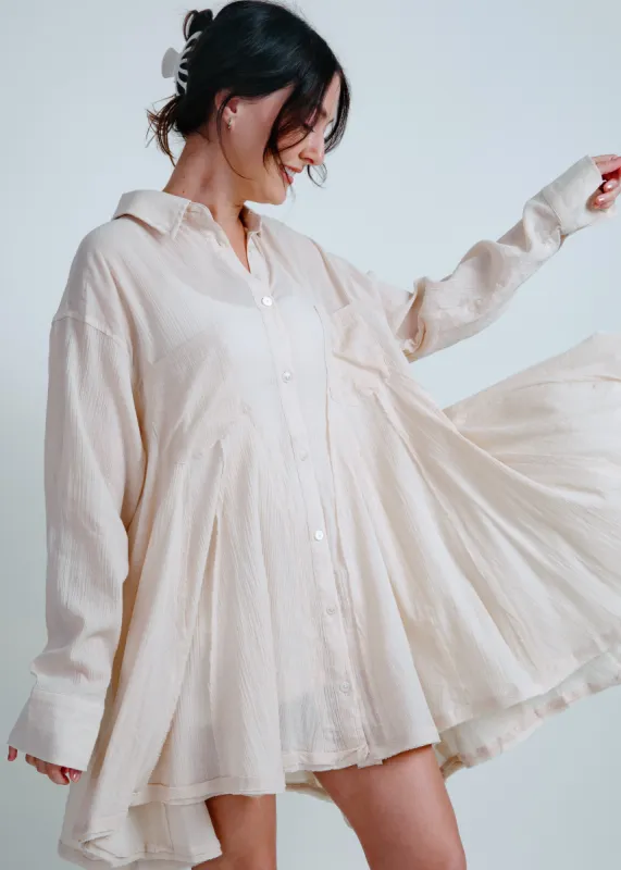 Channing Button Down Tunic - Natural sold by Vinnie Louise