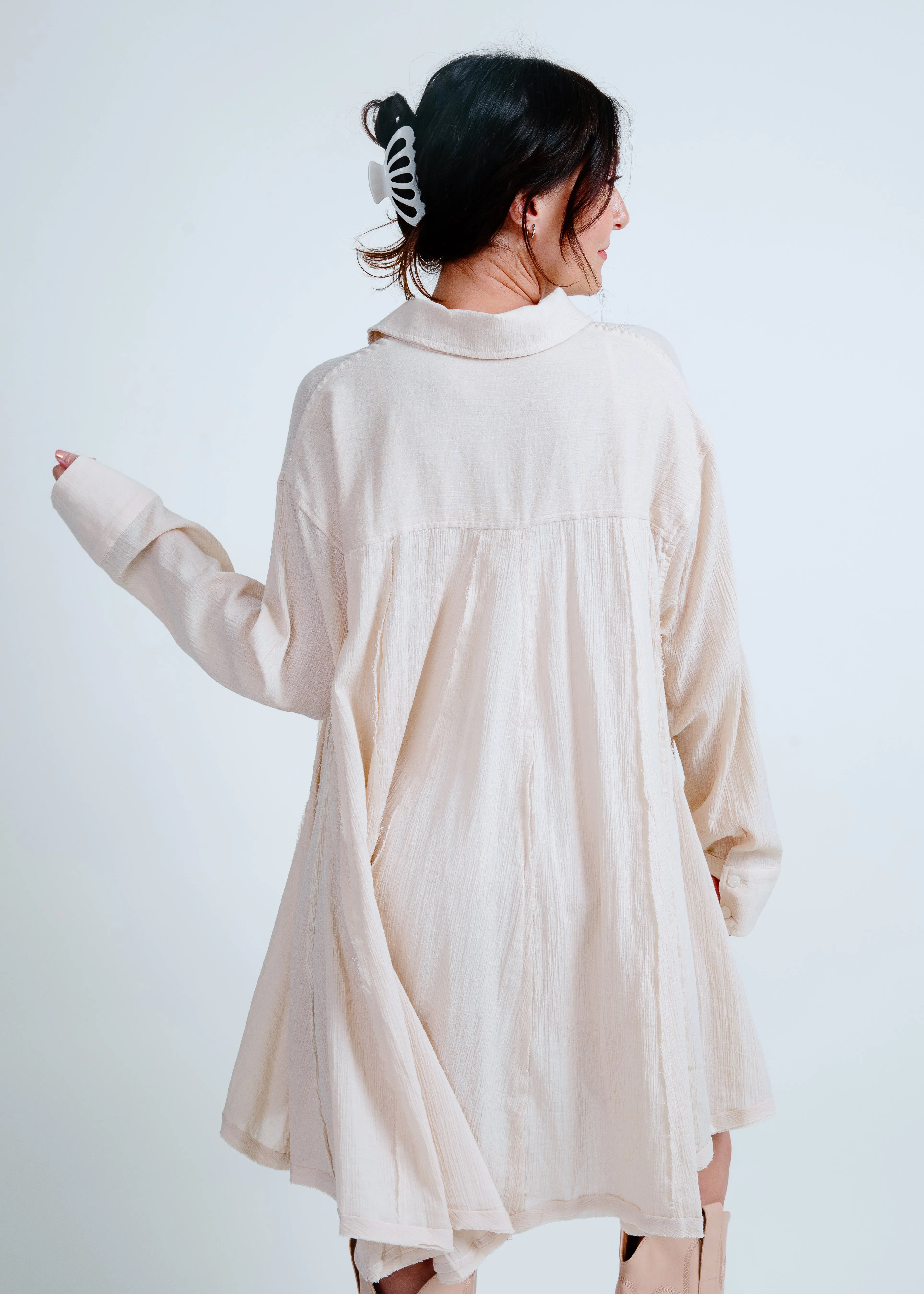 Channing Button Down Tunic - Natural sold by Vinnie Louise product image thumbnail 3